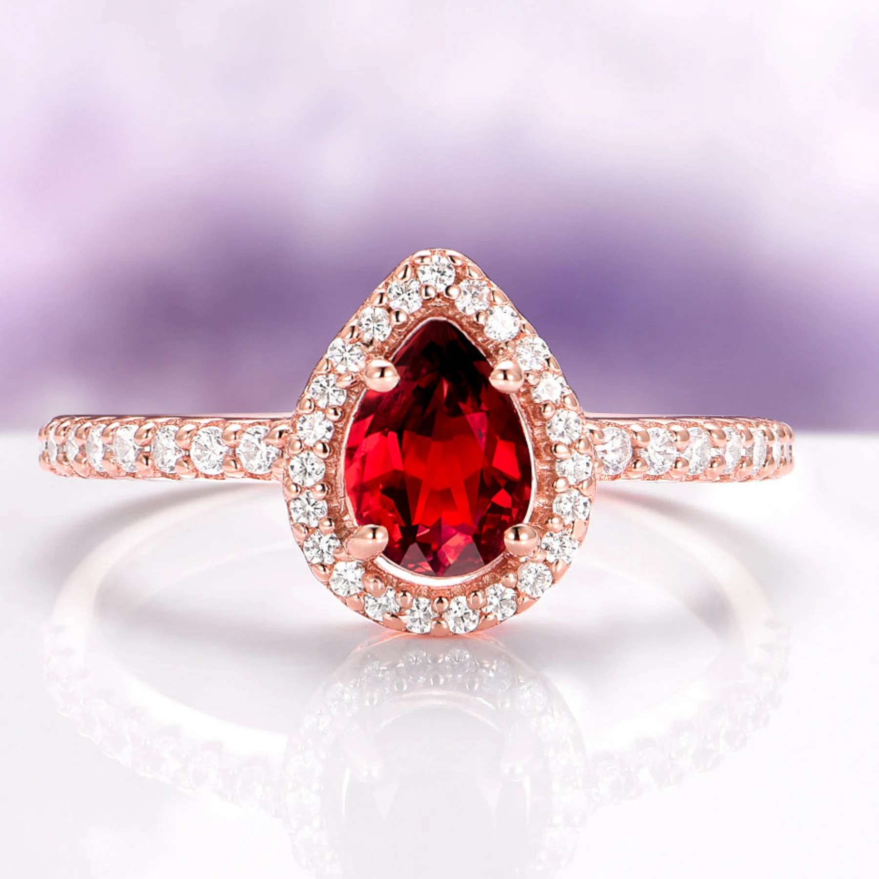 Teardrop Ring in 14K Rose Gold Vermeil