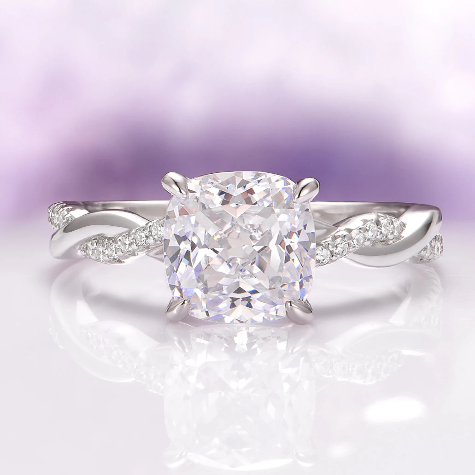 Sophia White Sapphire Engagement Ring in Sterling Silver