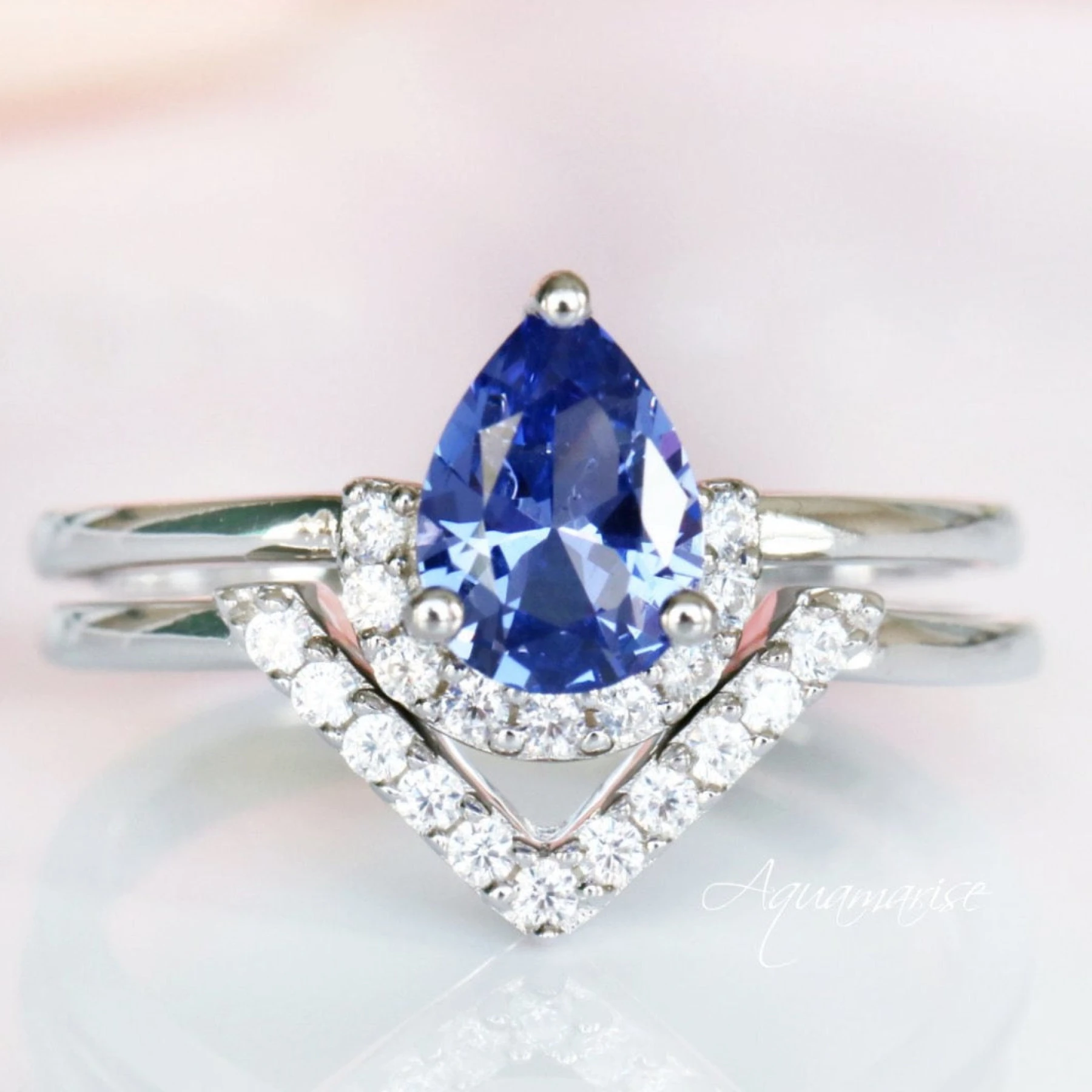 Aria Tanzanite Ring Set in Sterling Silver