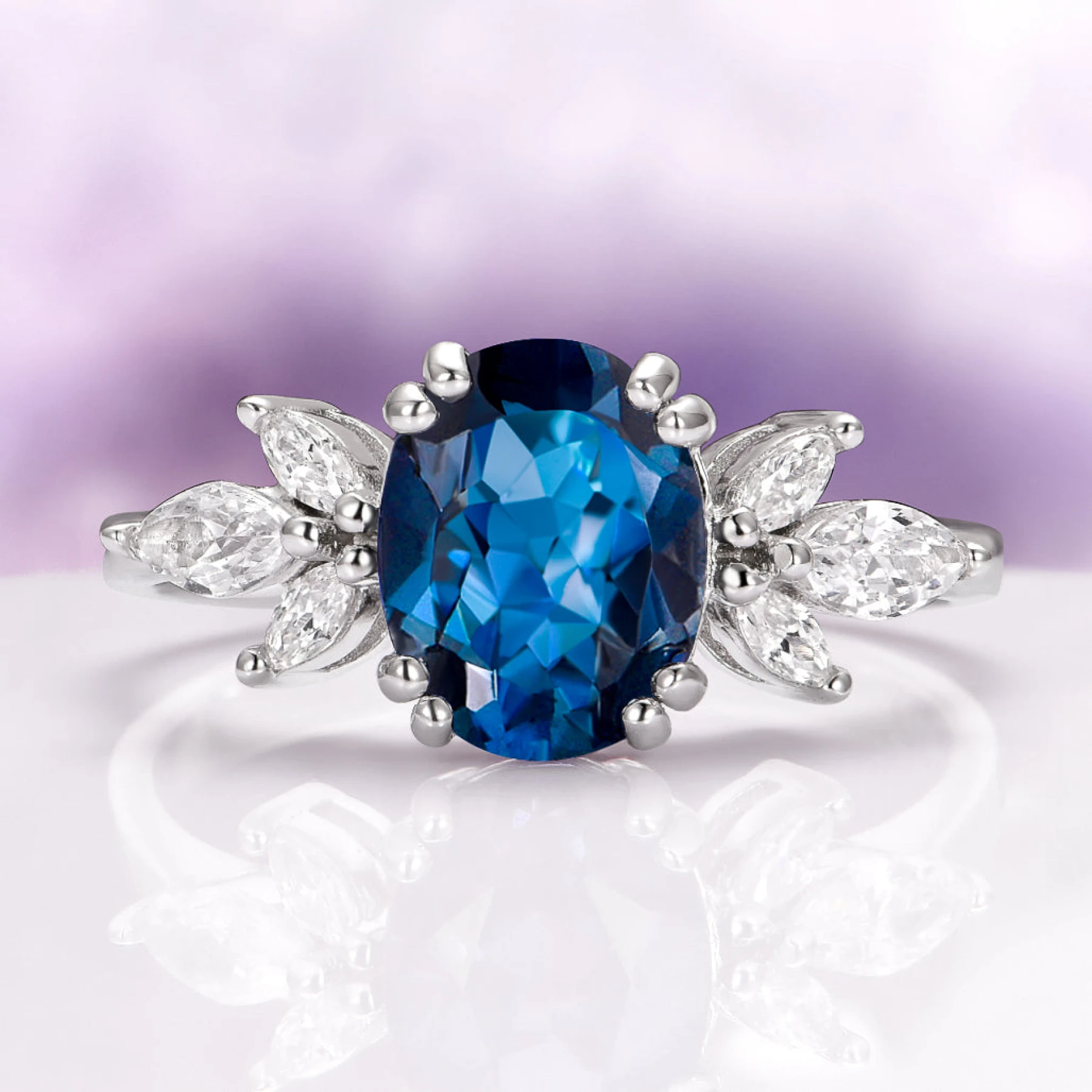 Eva London Blue Topaz Engagement Ring