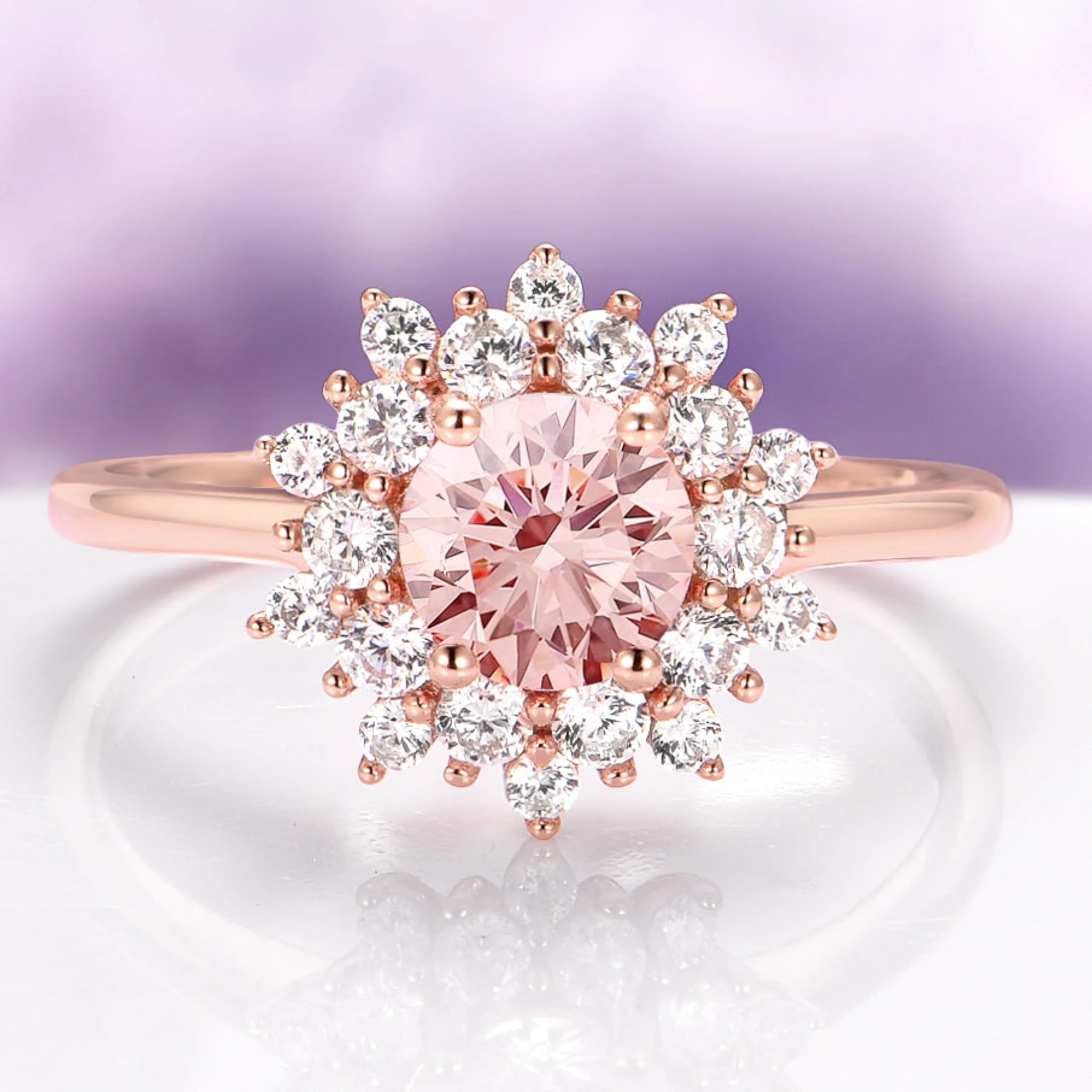 Avery Morganite Ring in 14K Rose Gold Vermeil