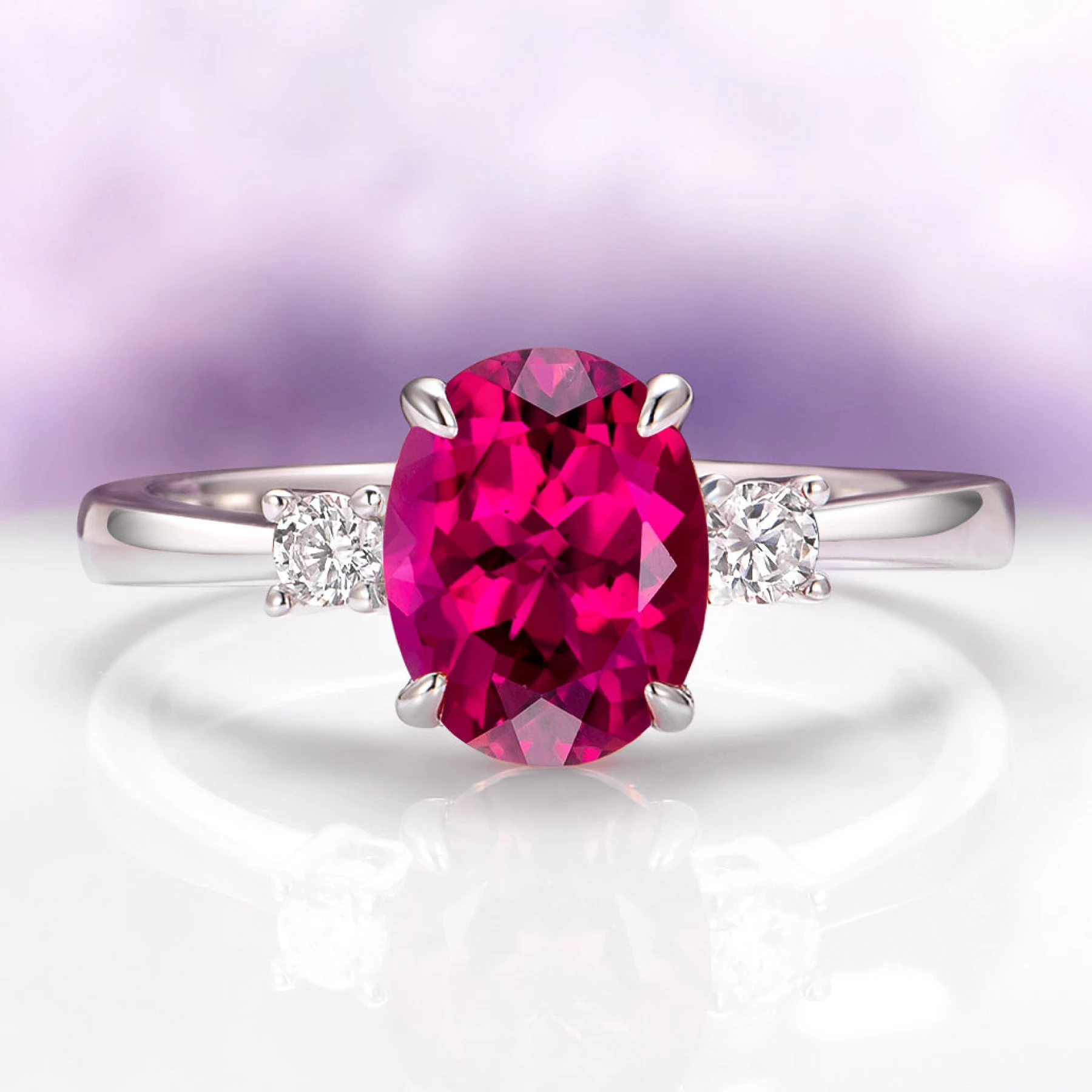 Everly Oval Cut Ring in Sterling Silver
