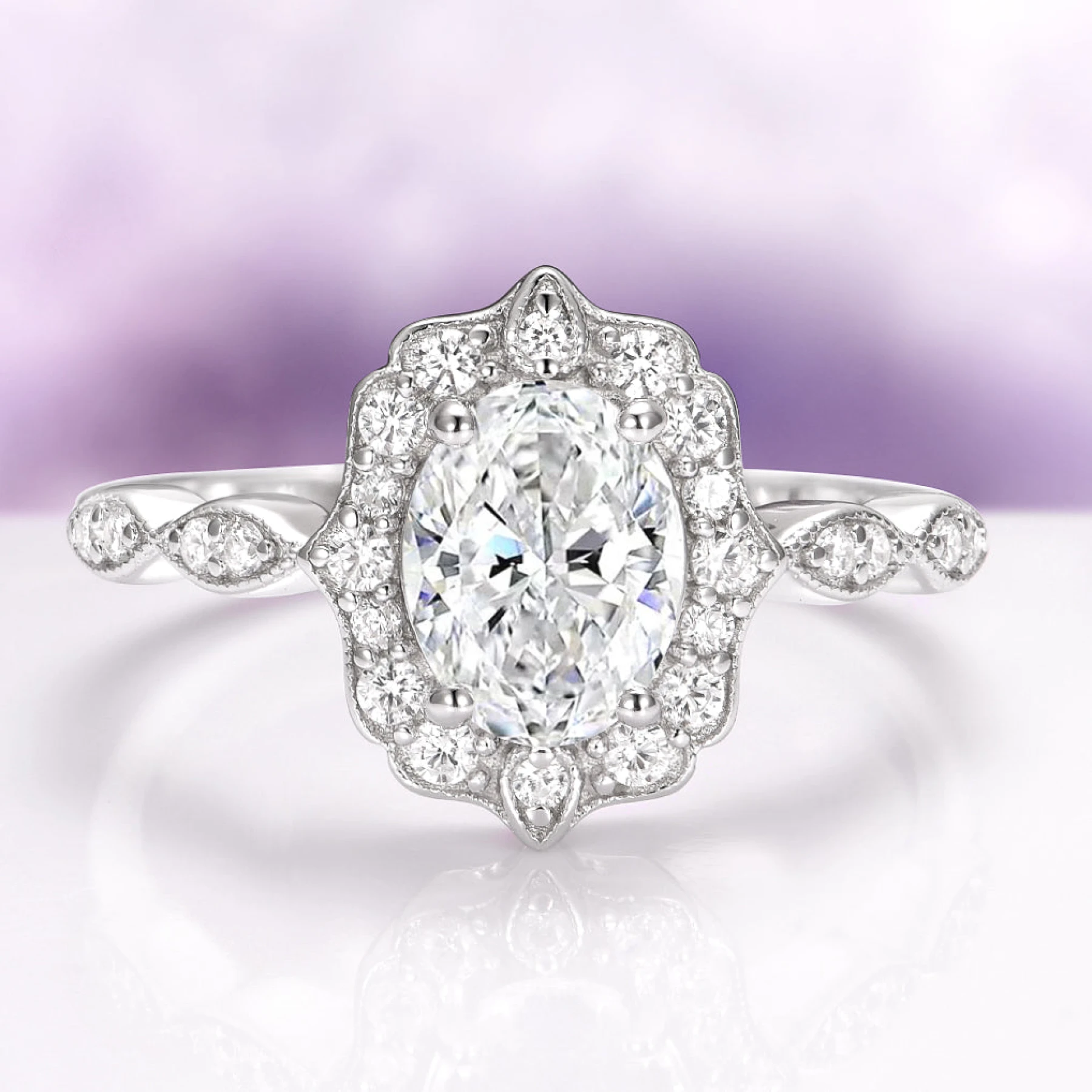 Cordelia Engagement Ring in Sterling Silver