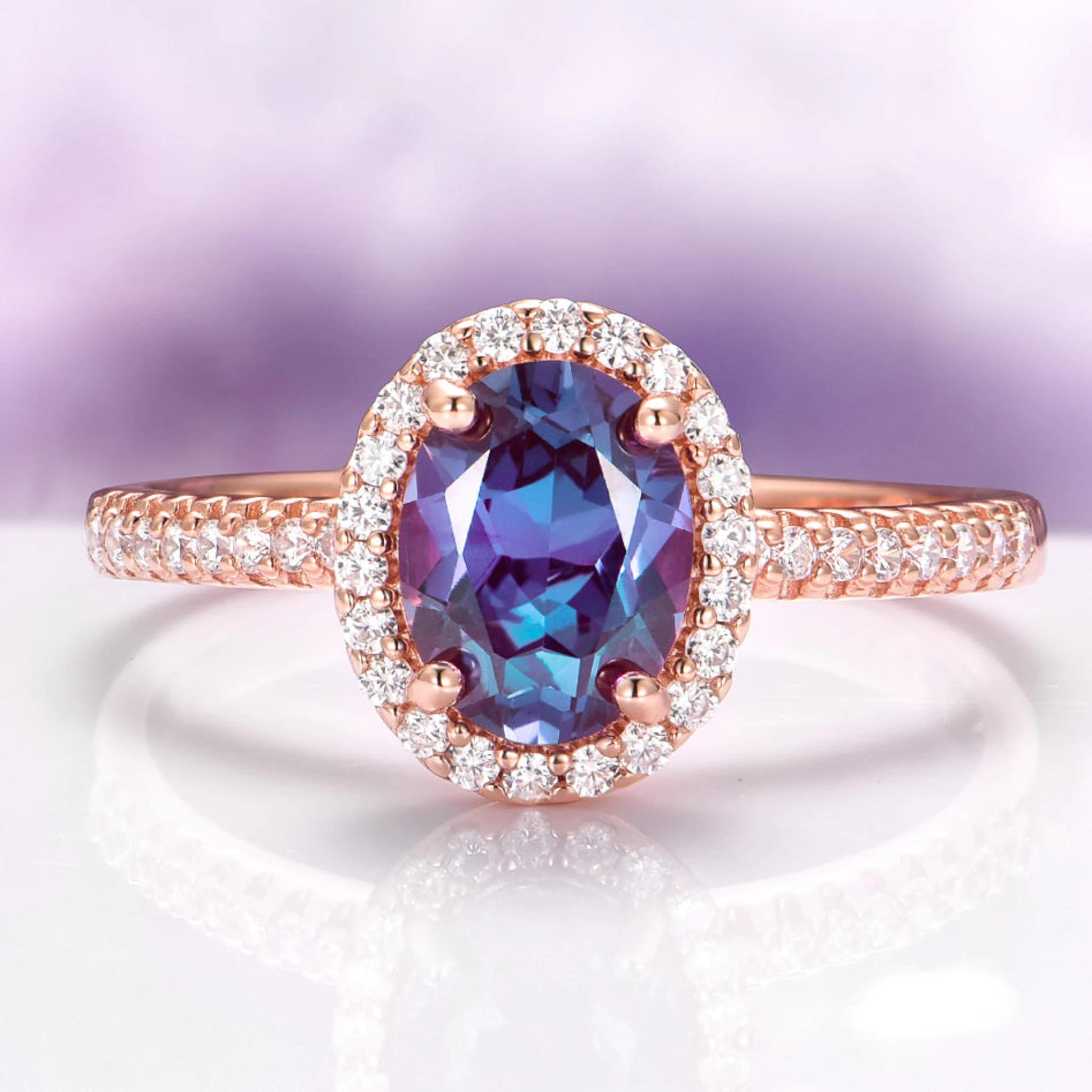 Iris Oval Ring in 14K Rose Gold Vermeil