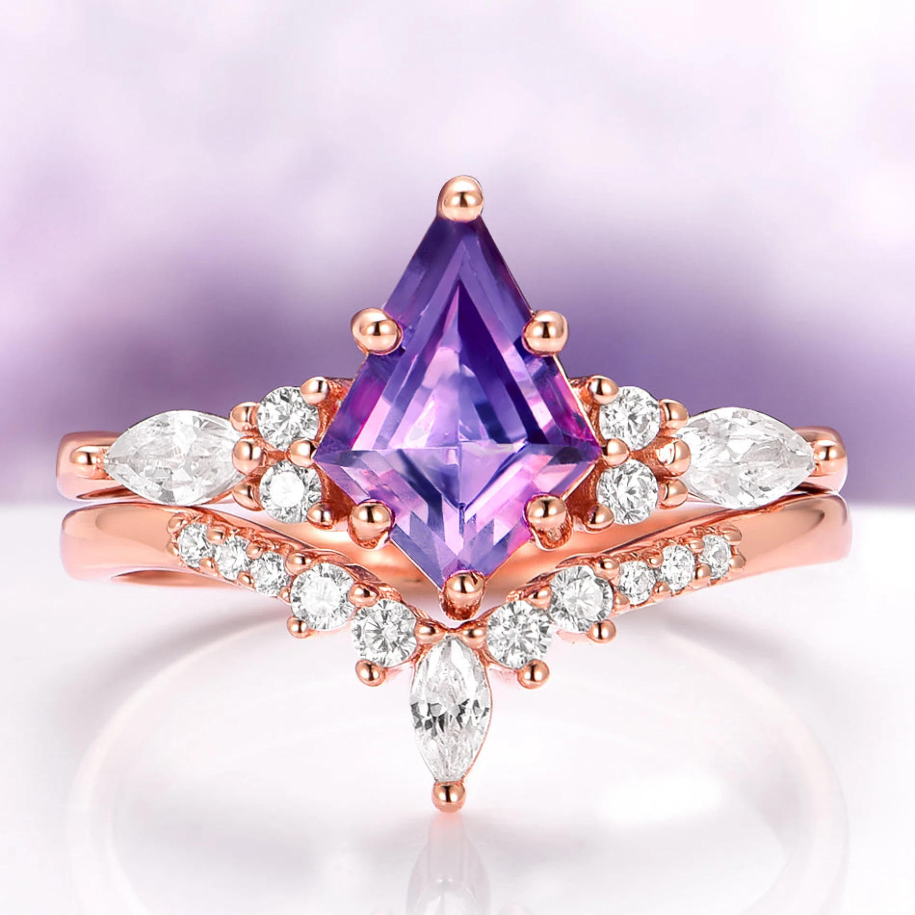 Skye Kite® Natural Ring Set in 14K Rose Gold Vermeil