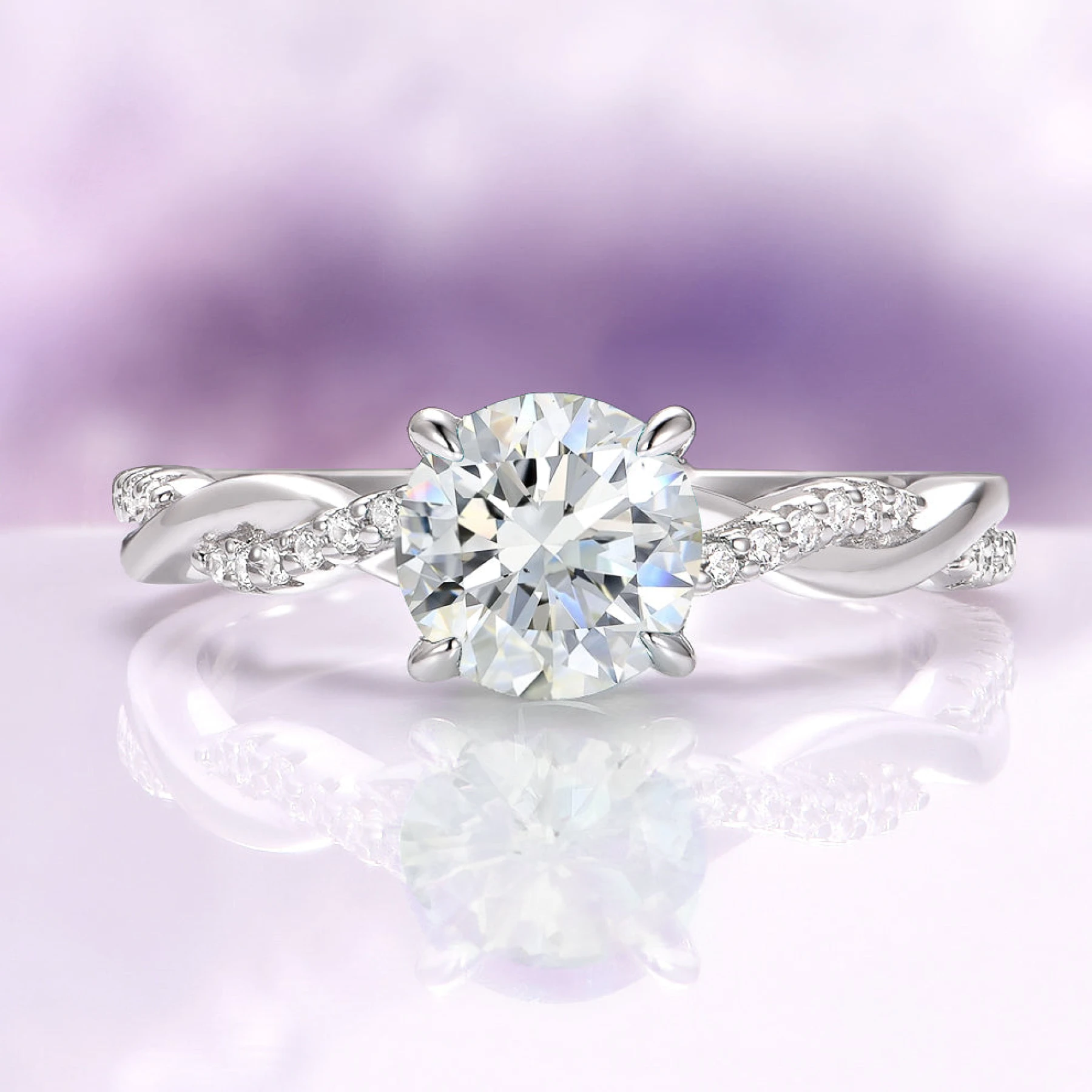 Sophia Twisted Vine Engagement Ring in Sterling