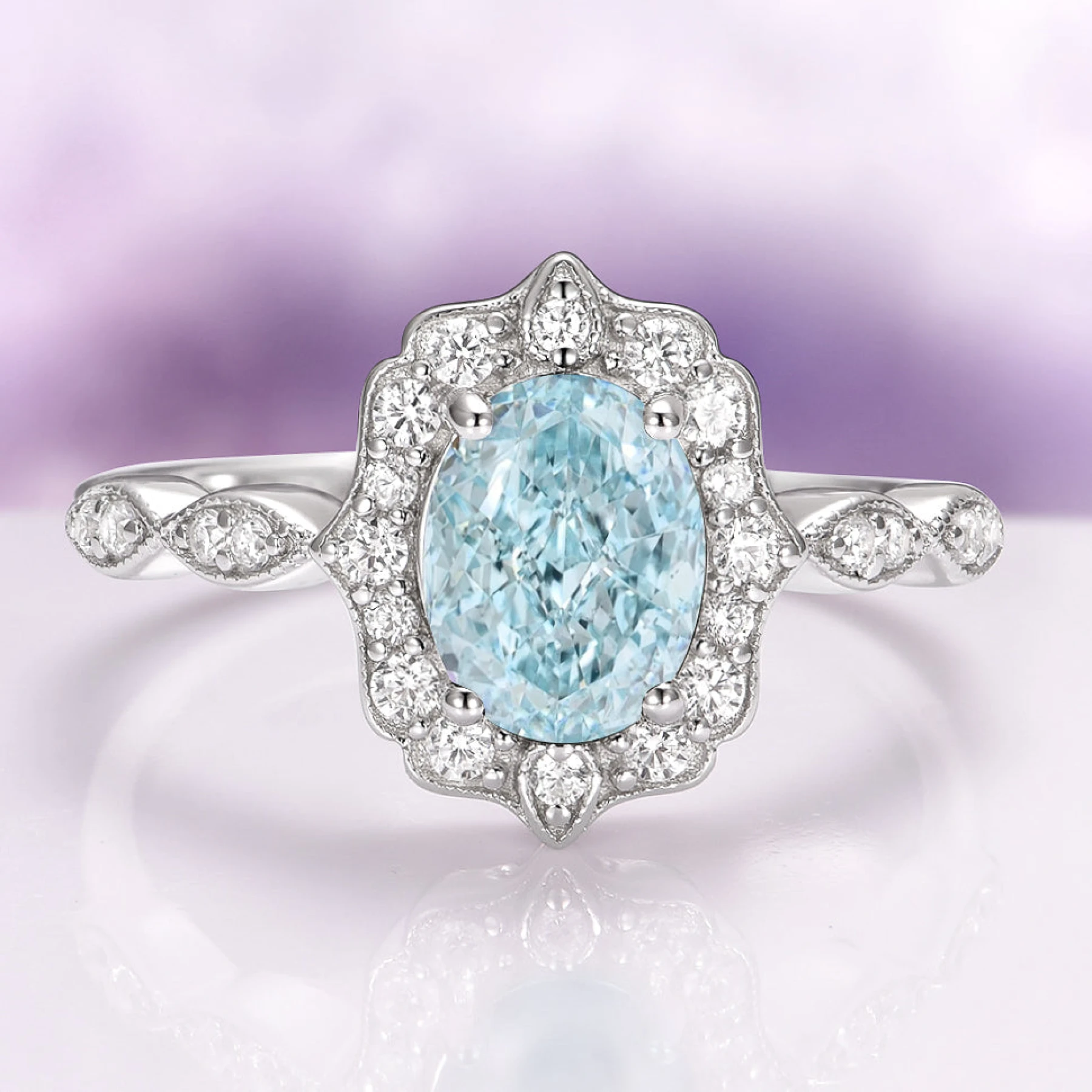 Cordelia Vintage Engagement Ring in Sterling