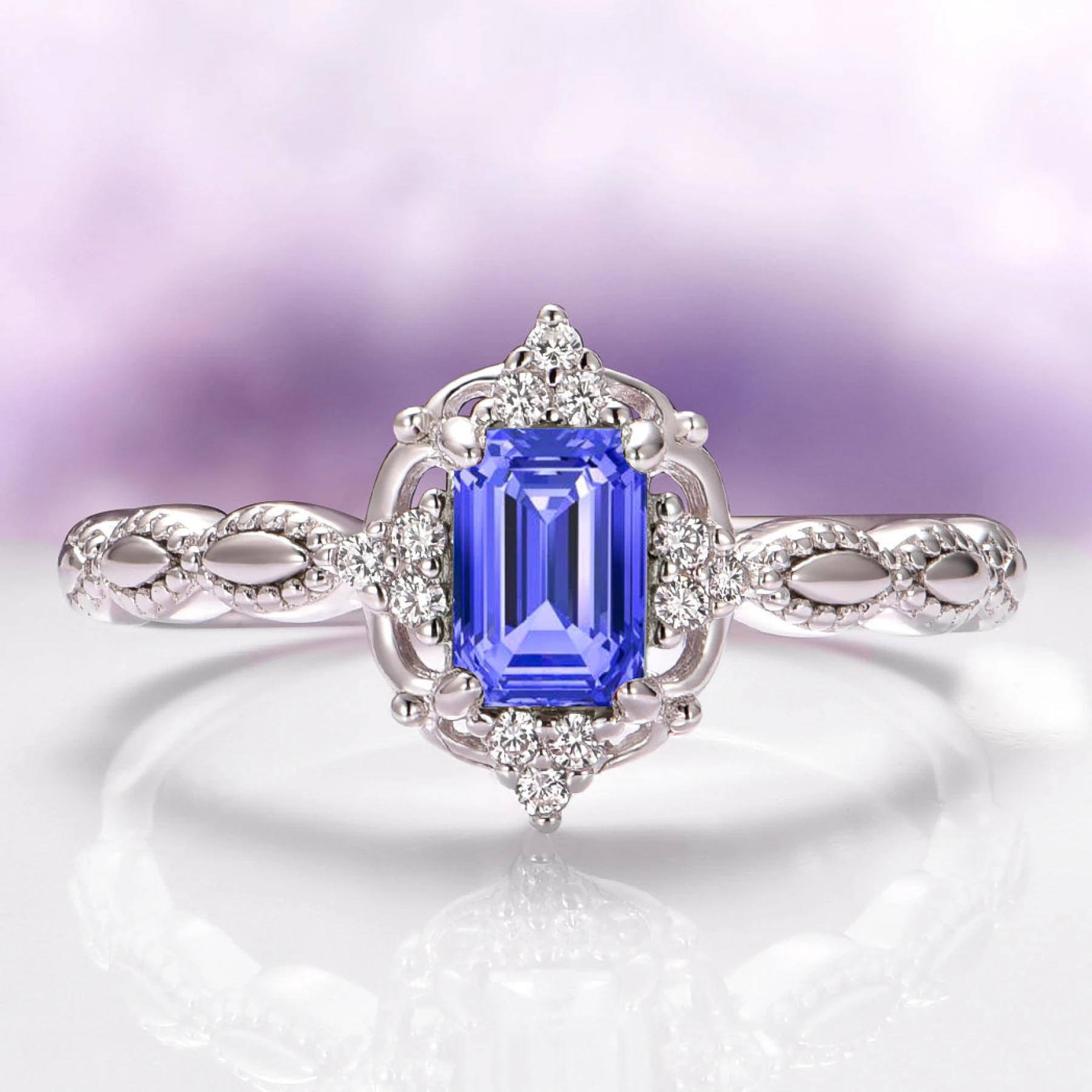 Vintage Tanzanite Ring in Sterling Silver