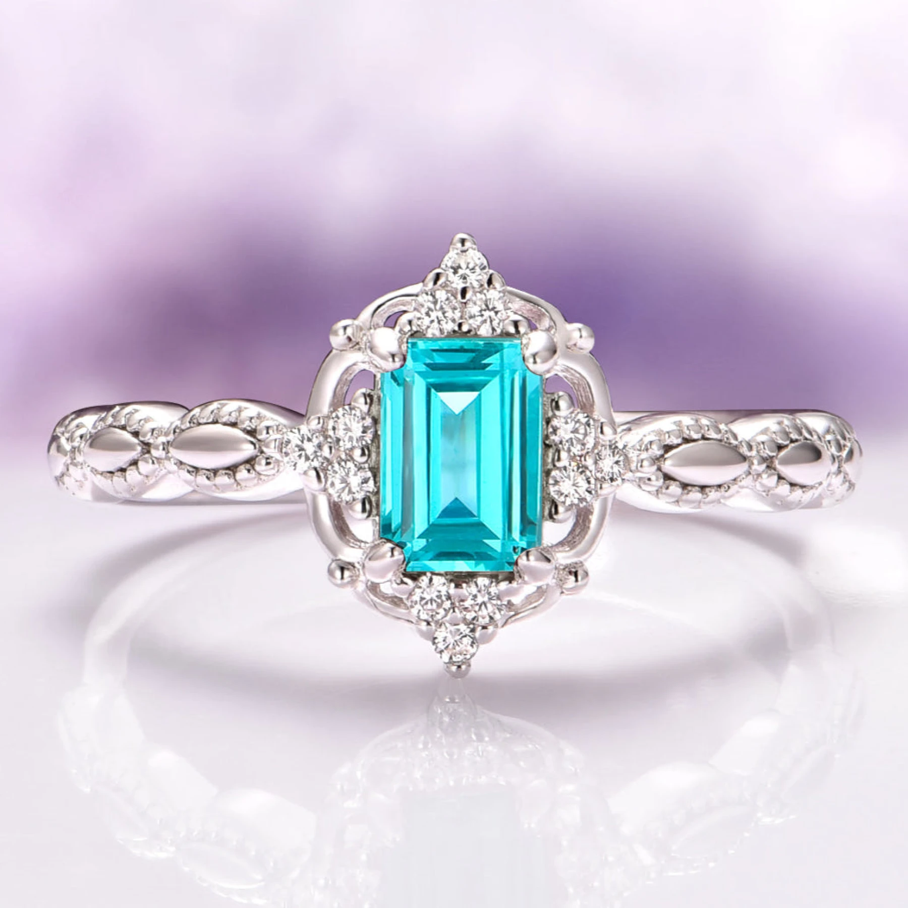 Vintage Paraiba Tourmaline Ring in Sterling Silver
