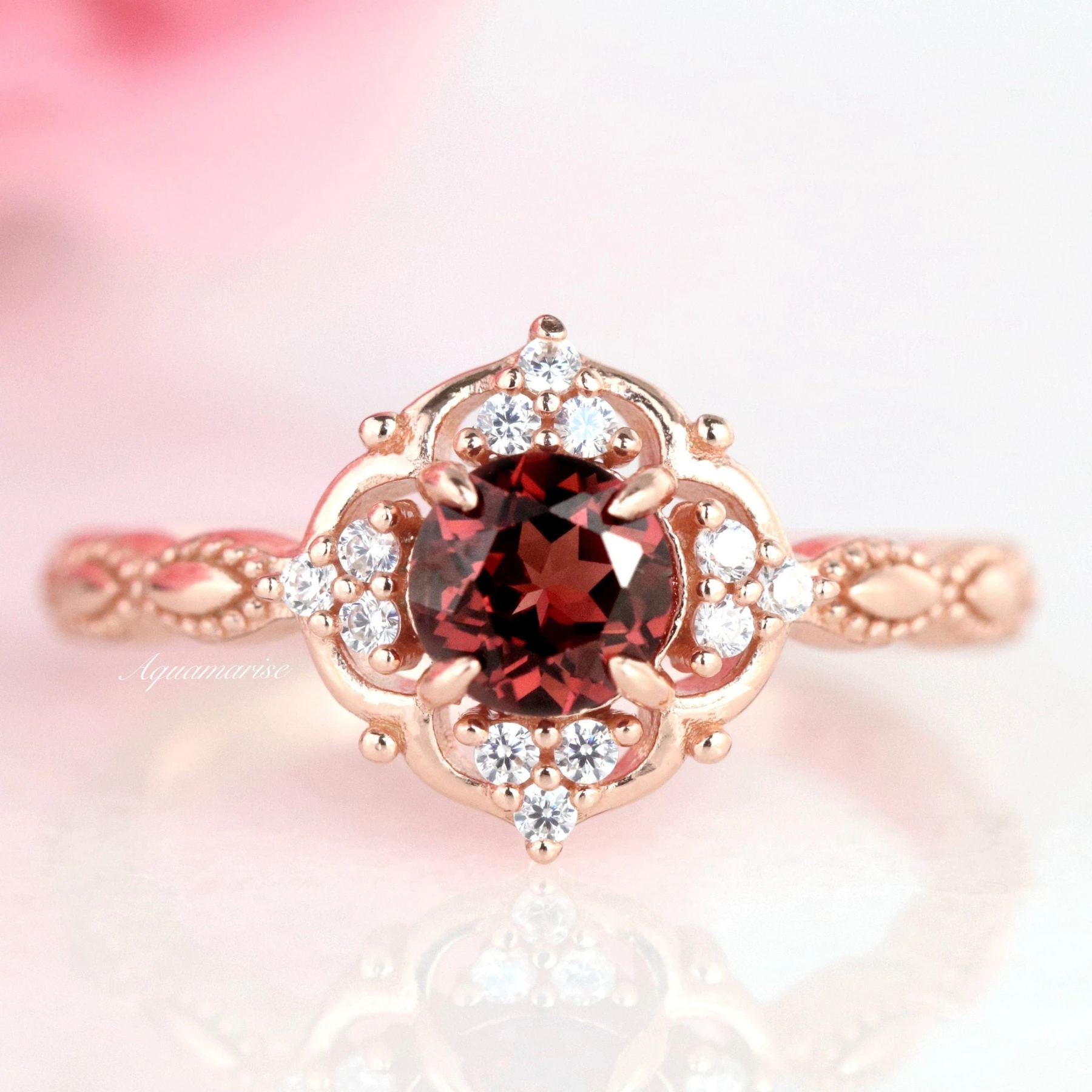 Natural Ring in 14K Rose Gold Vermeil