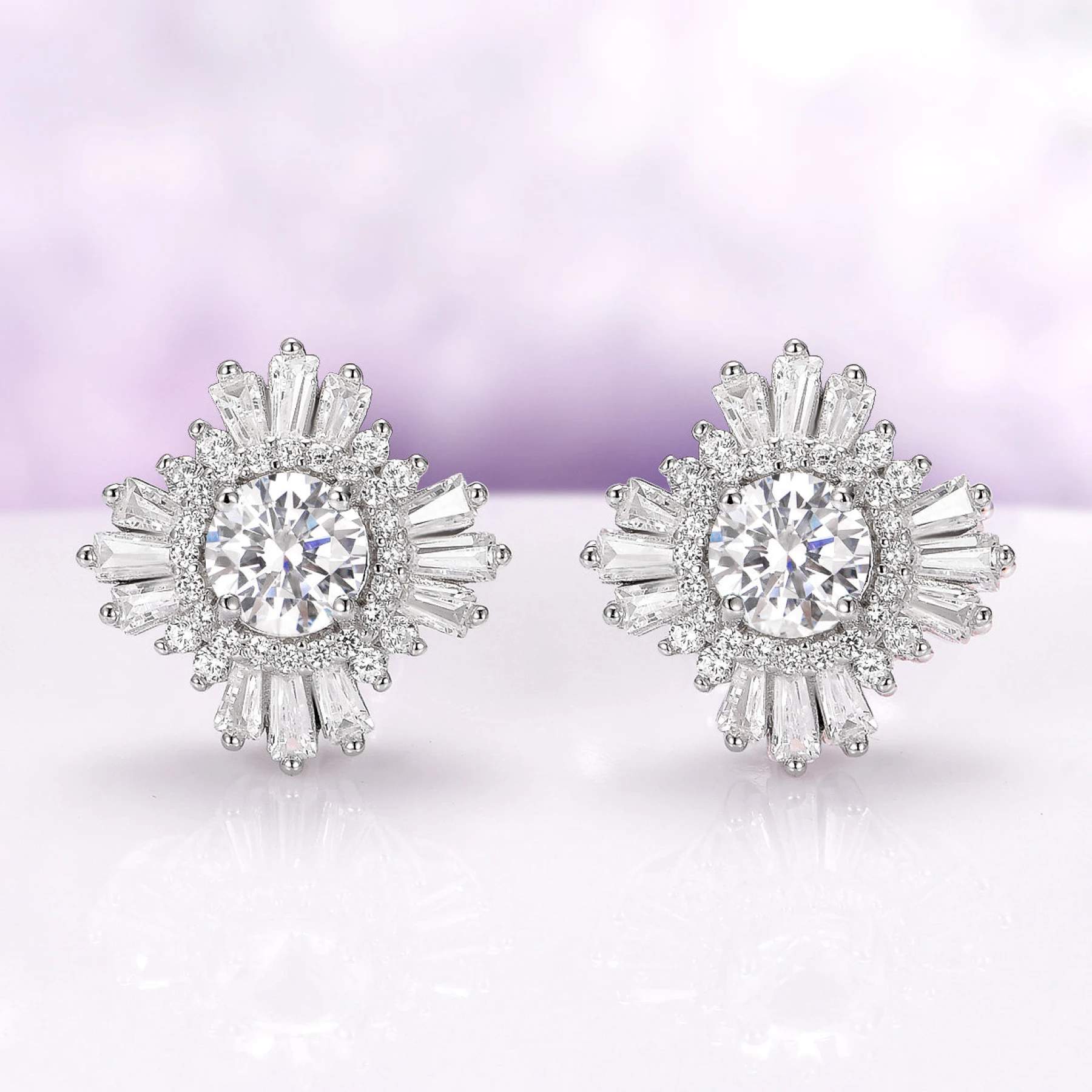 Joelle Cubic Zirconia Stud Earrings in Sterling Silver