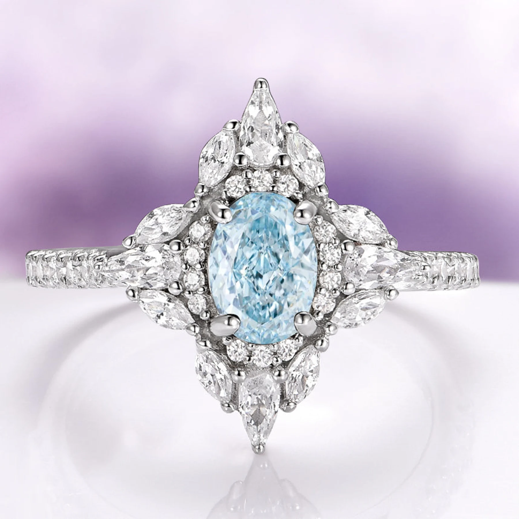 Stella Oval Aquamarine Vintage Ring