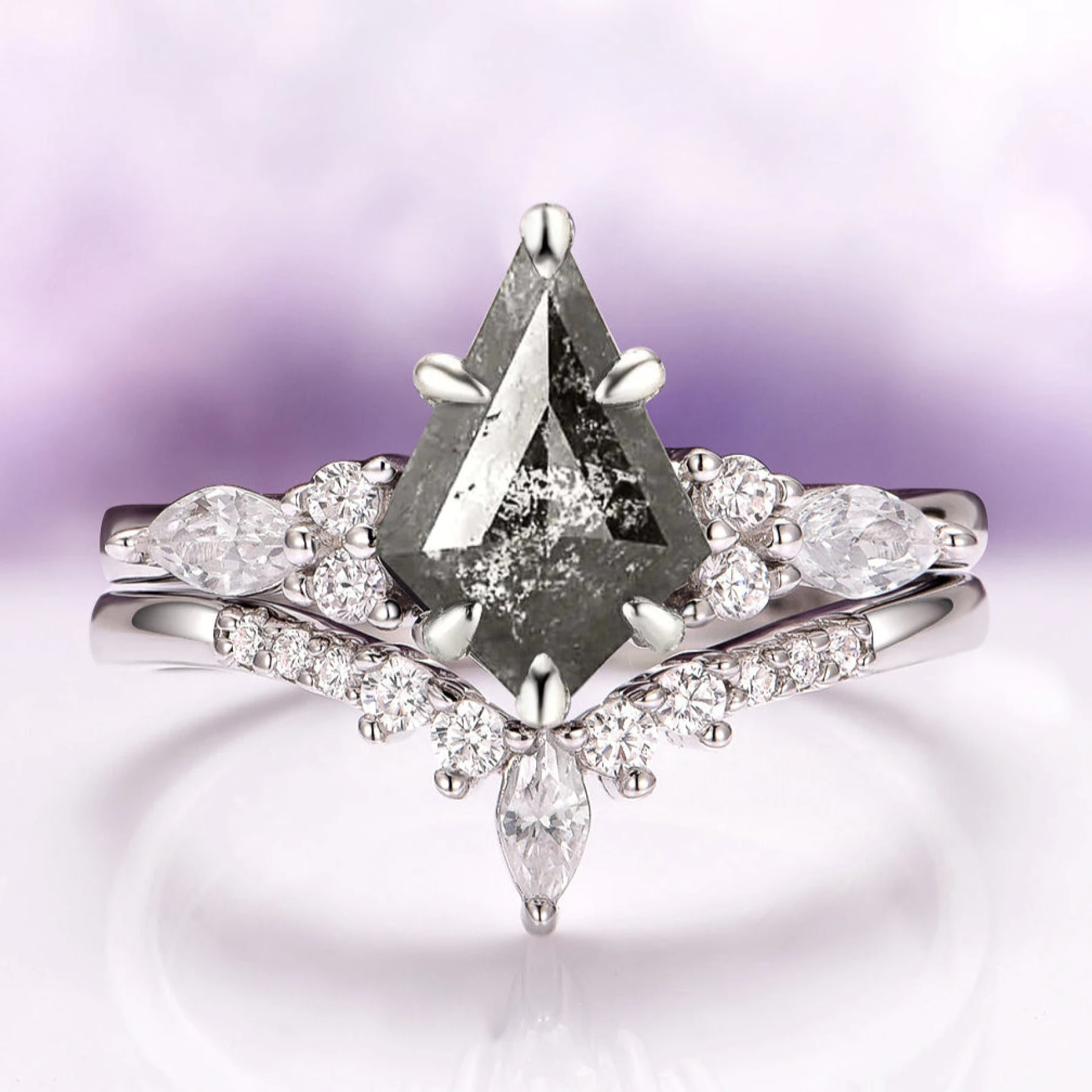 Skye Kite® Galaxy Raw Herkimer Diamond Ring Set in Sterling Silver