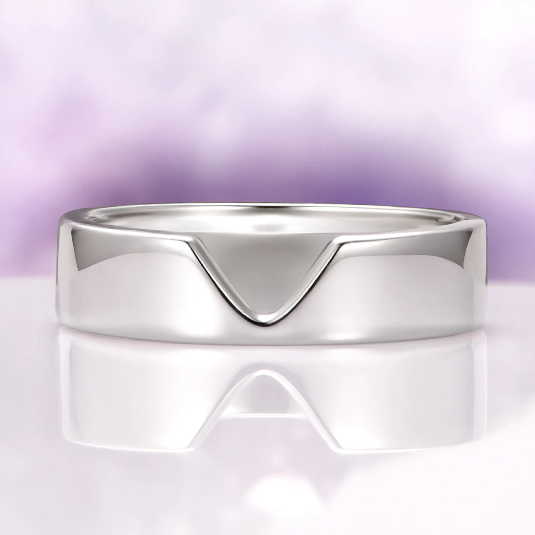 Chevron Wedding Band in (5mm)