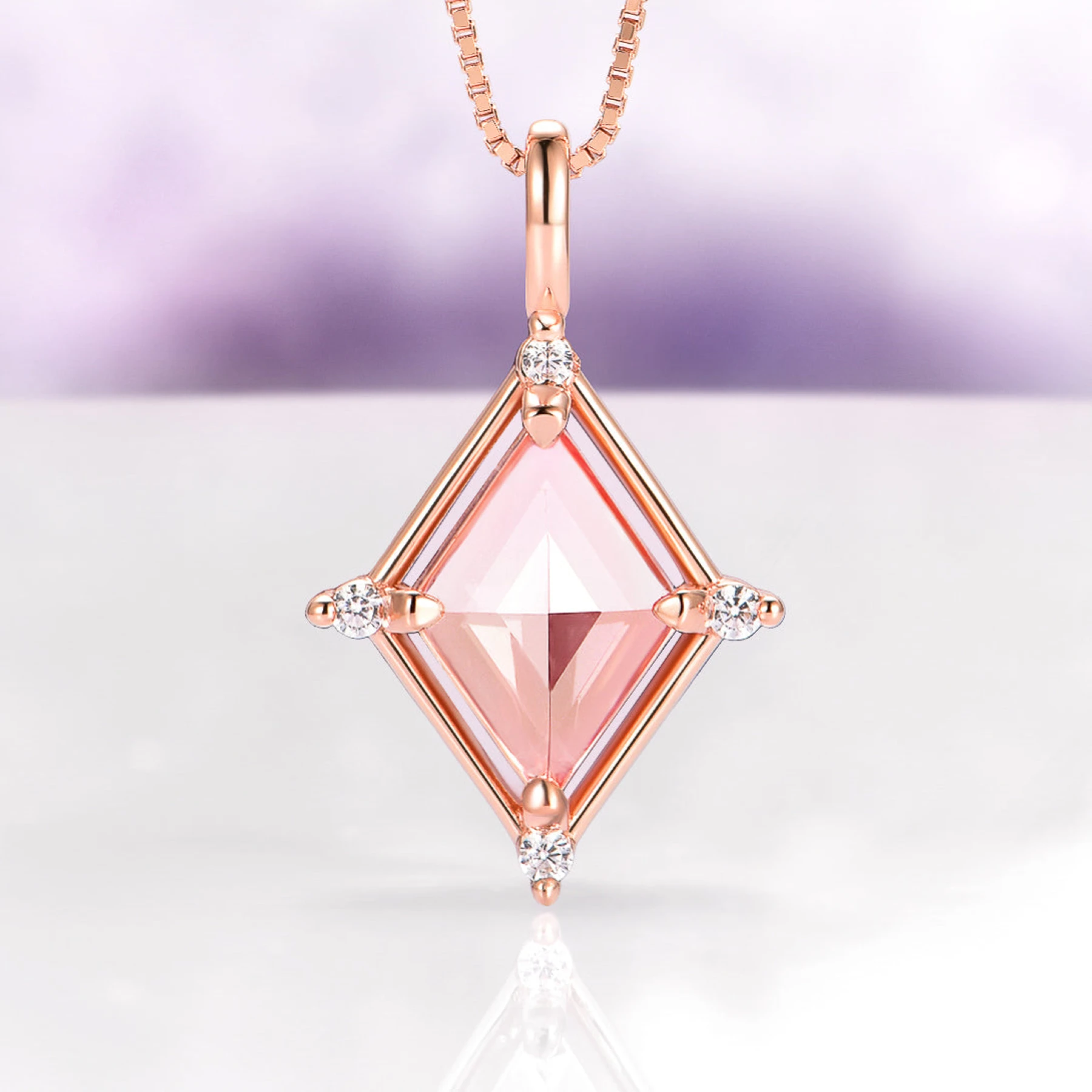 Kite Necklace in 14K Rose Gold Vermeil
