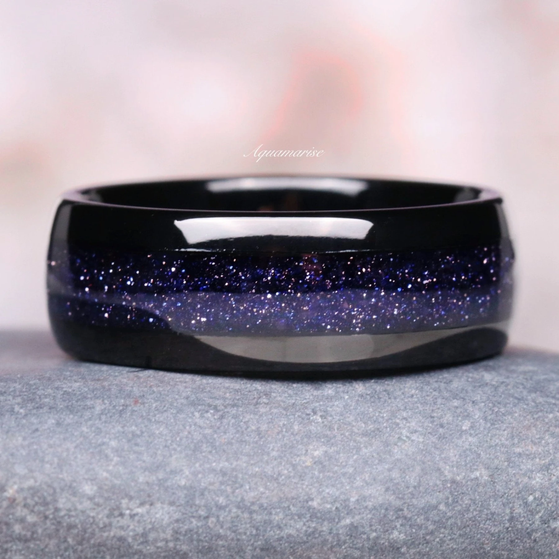 Starry Night® Men's Wedding Band in Black Tungsten Carbide (8mm)
