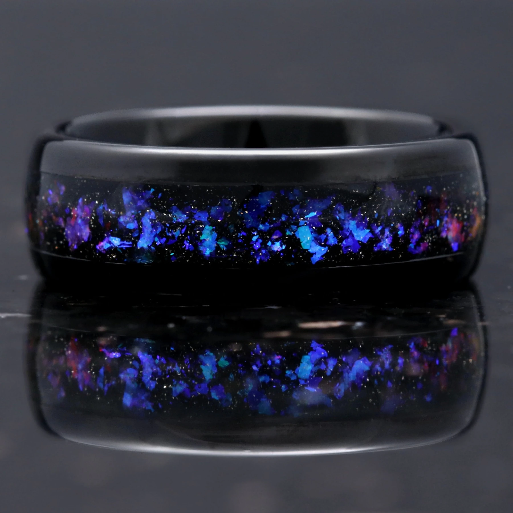 Orion Nebula Ring, Tungsten Outer Space Ring, 8mm-6mm-4mm Man Woman Wedding Ring