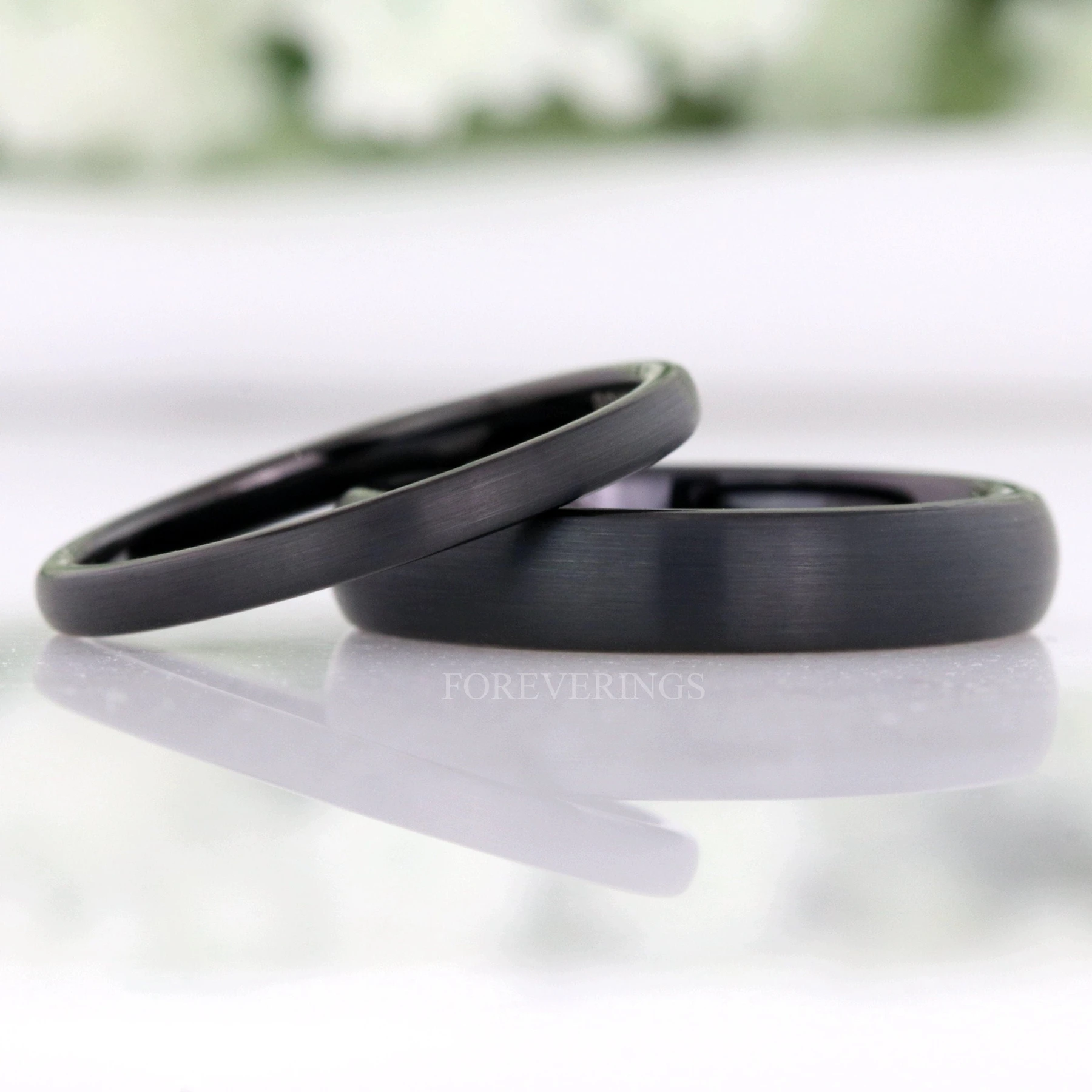 Matte Black Tungsten Ring, Thin Wedding Band, 2mm 4mm Mens Womens Wedding Band