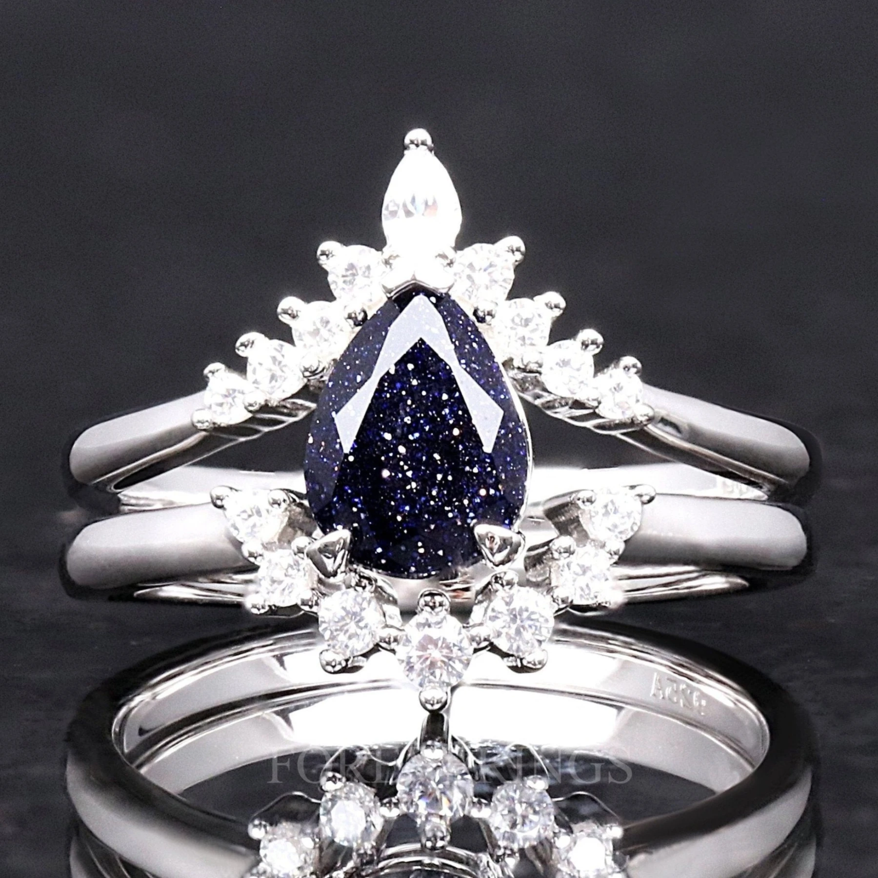 Great Rift Nebula Ring, Galaxy Engagement Ring, 925 Sterling Silver Ring