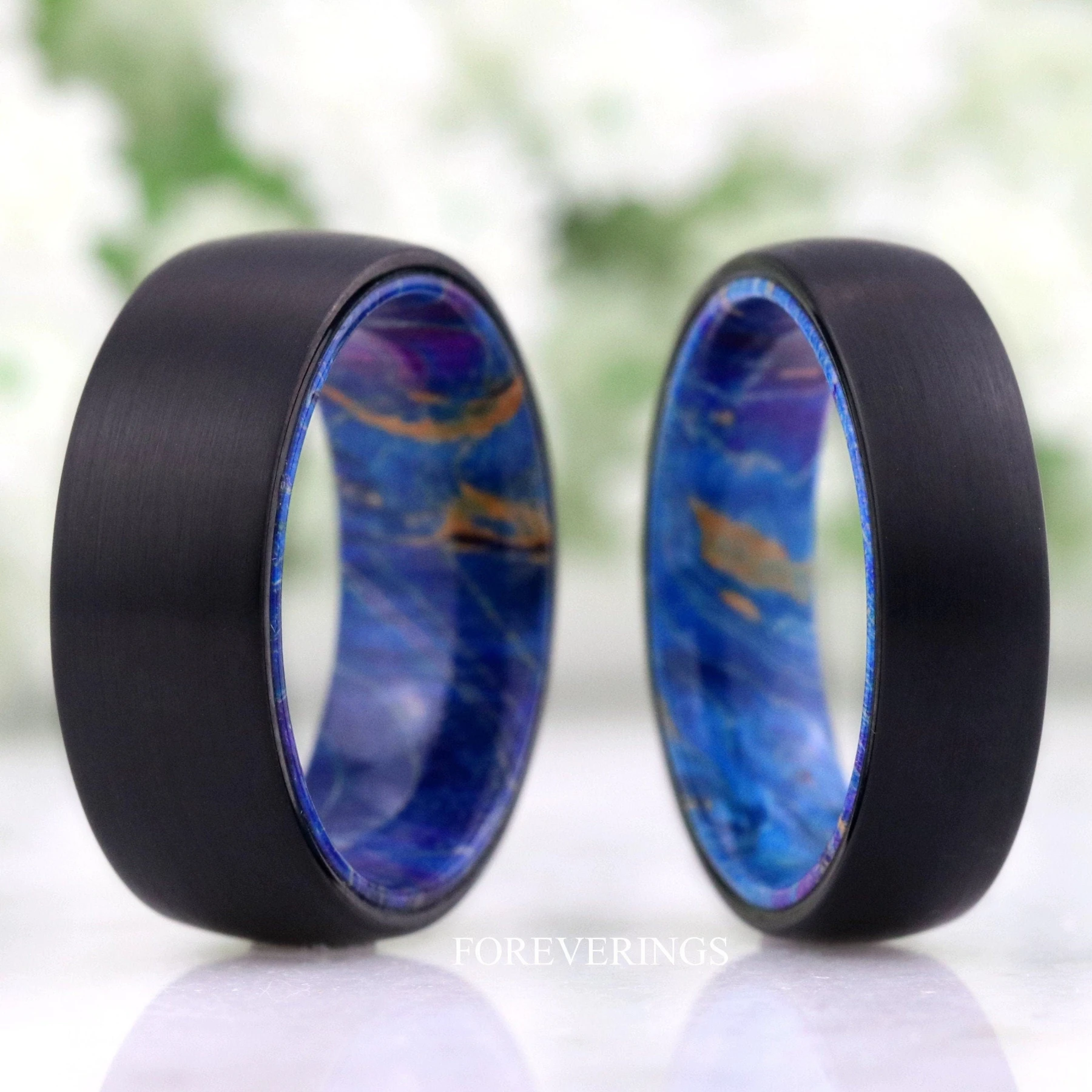 Men Wood Ring, Black Wedding Band, Anniversary Gift