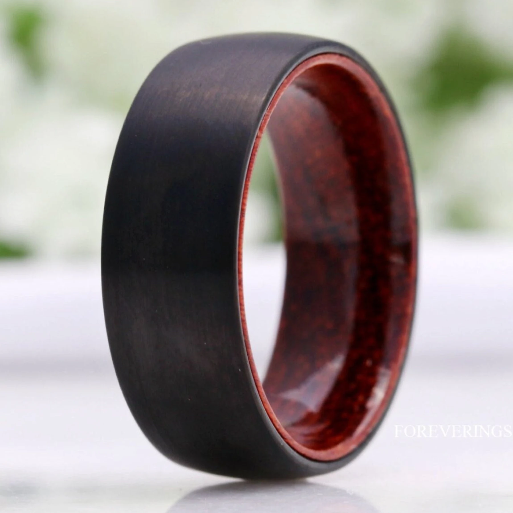 Mens Tungsten Wedding Band, Wood Wedding Band, Rosewood