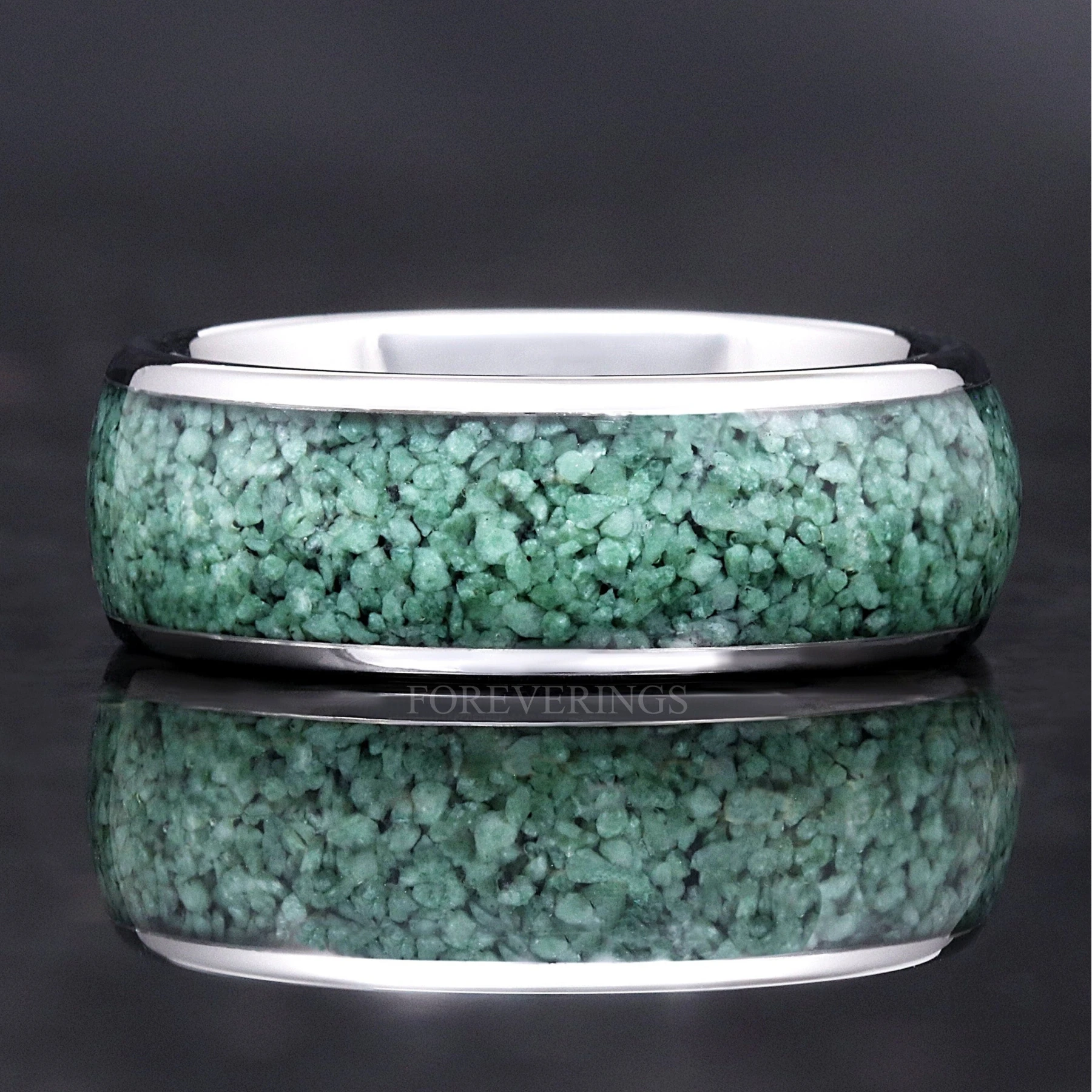 Green Moss Agate Wedding Band, Tungsten Ring, 8mm-6mm-4mm Man Woman Ring