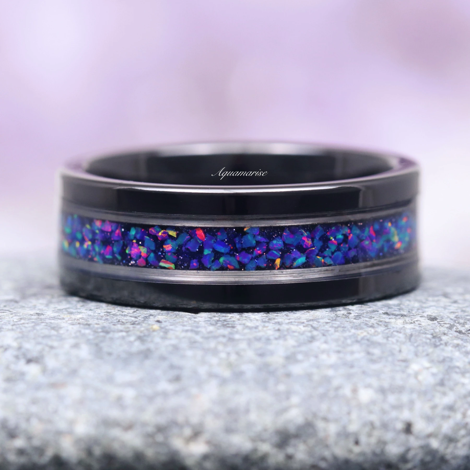 Starry Night® & Men's Wedding Band in Black Tungsten (8mm)