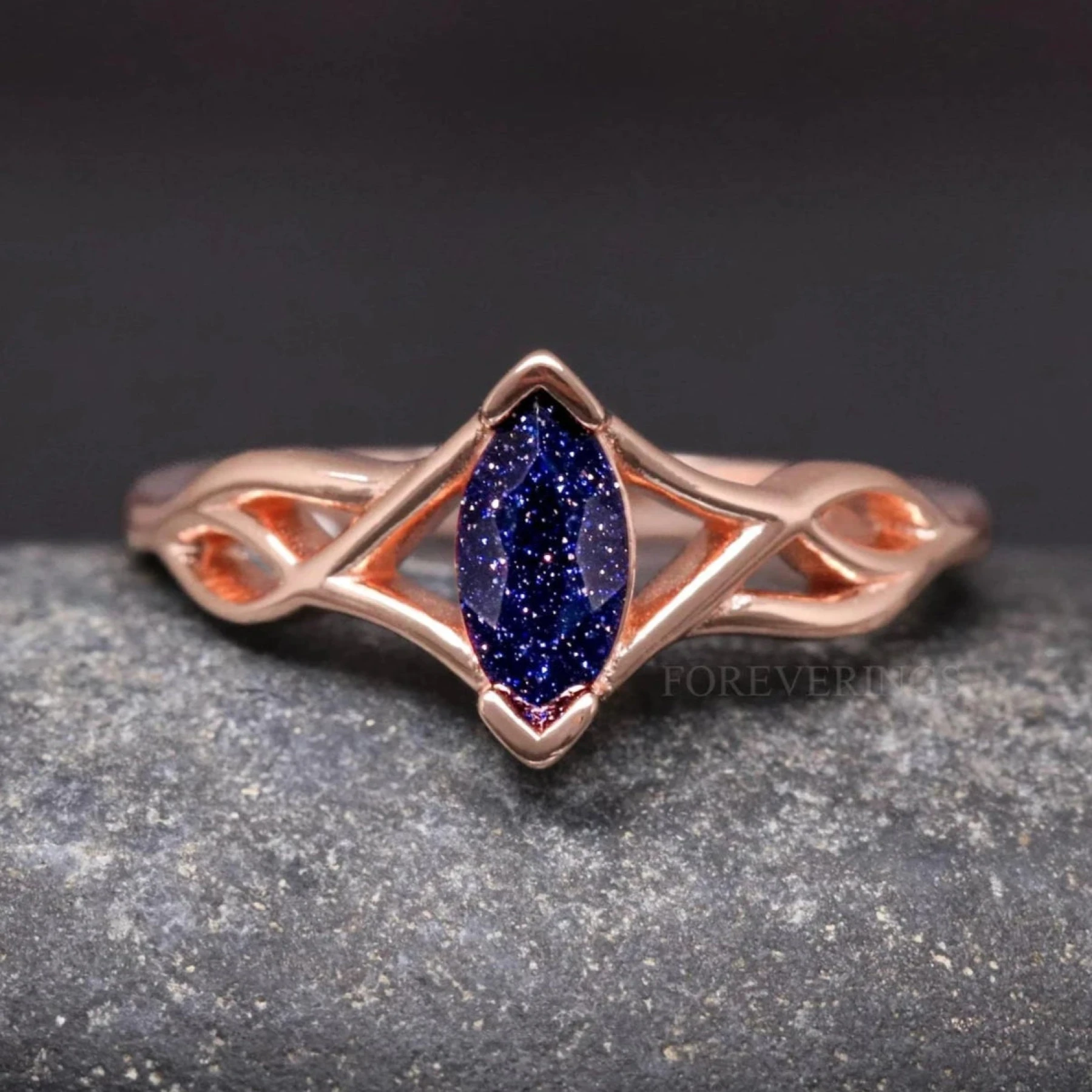 Starry Night Galaxy Engagement Ring, Womens Wedding Ring, Great Rift Nebula Ring