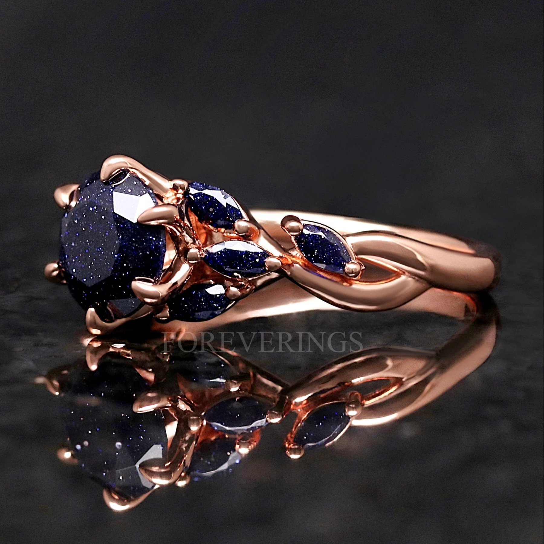 Nesta Starry Night Engagement Ring, Unique Womens Promise Ring, Great Rift Nebula