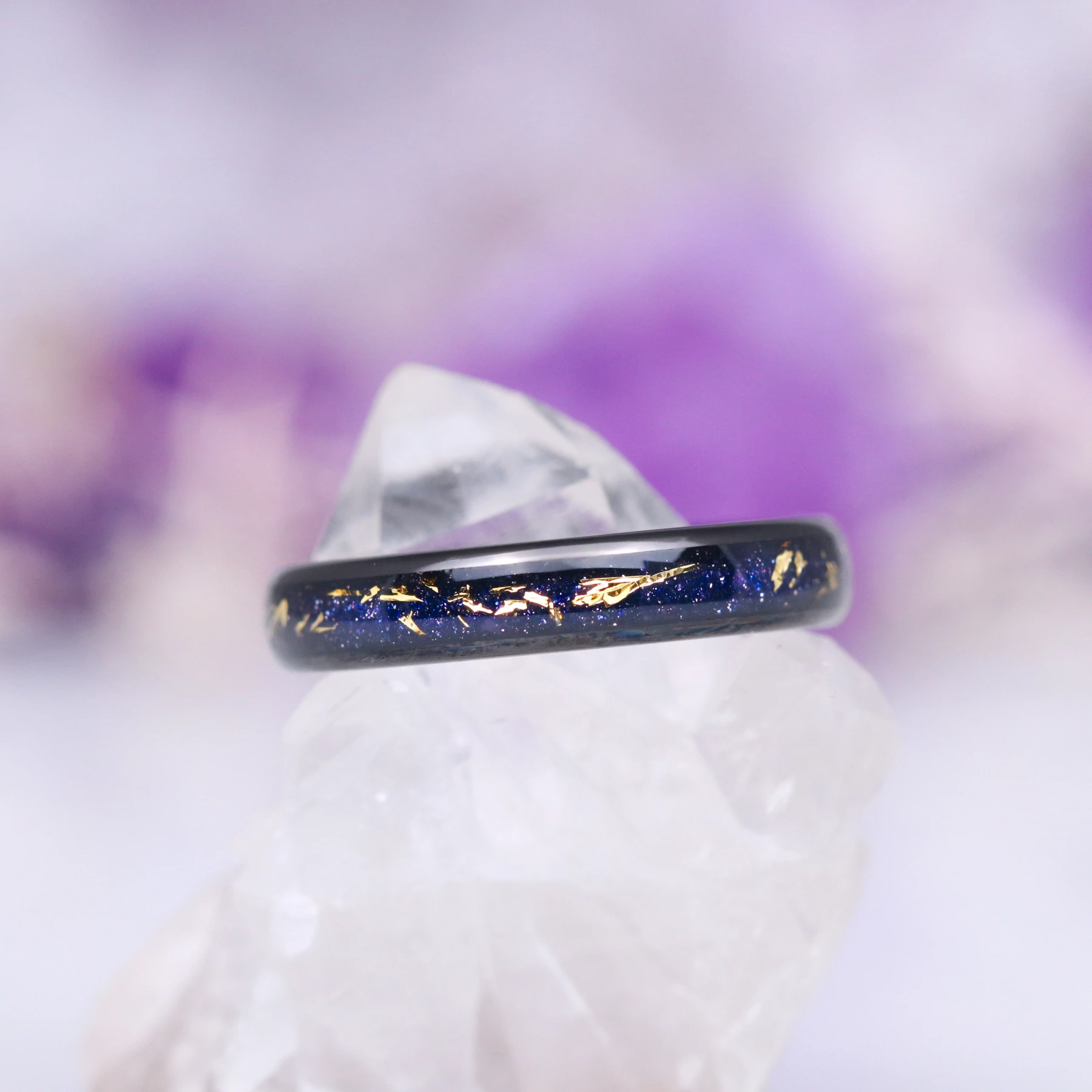 Starry Night® Stardust Wedding Band in Black Tungsten Carbide (4mm)