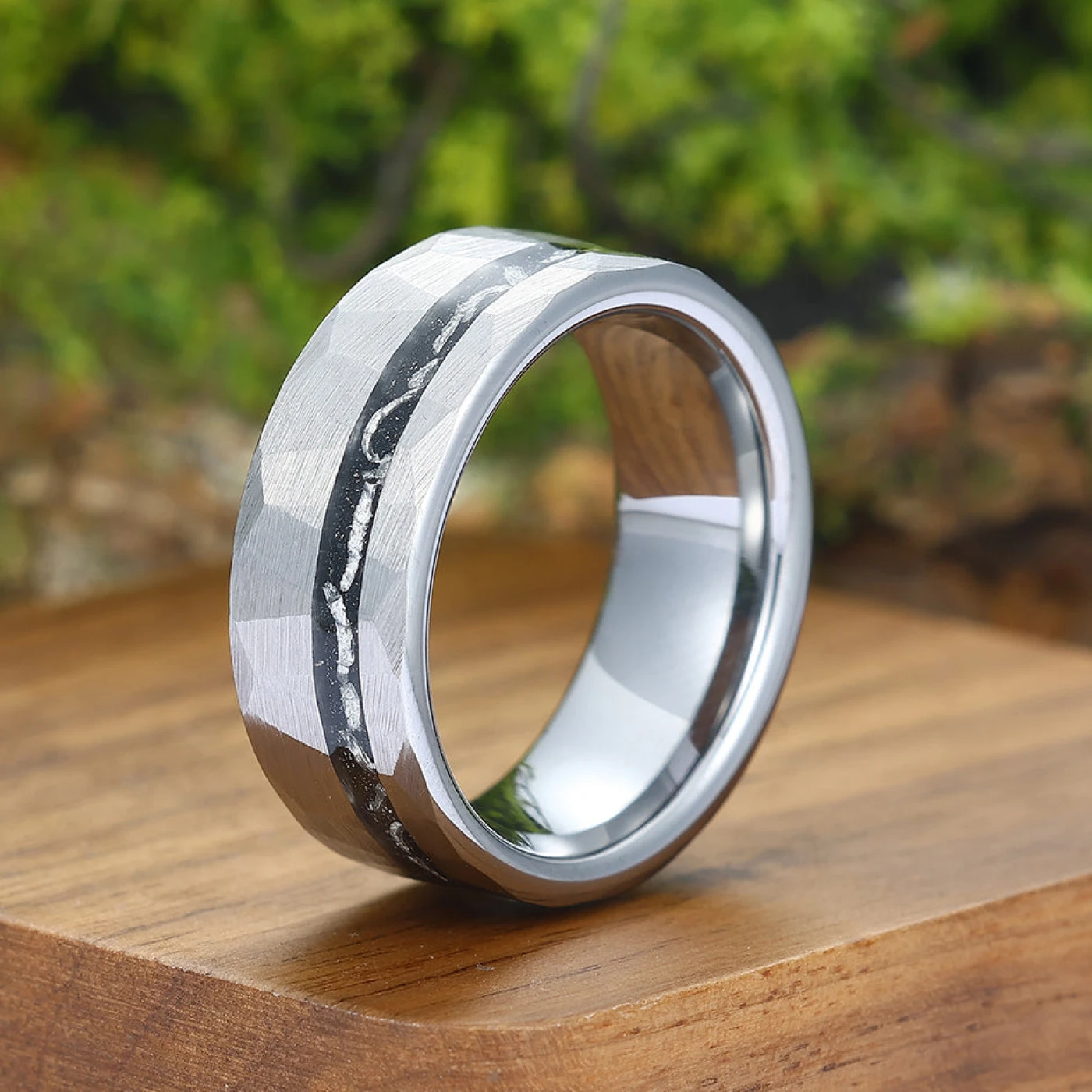 Tungsten Meteorite Unisex Ring Men's Tungsten Band Meteorite Ring for Men - view 8