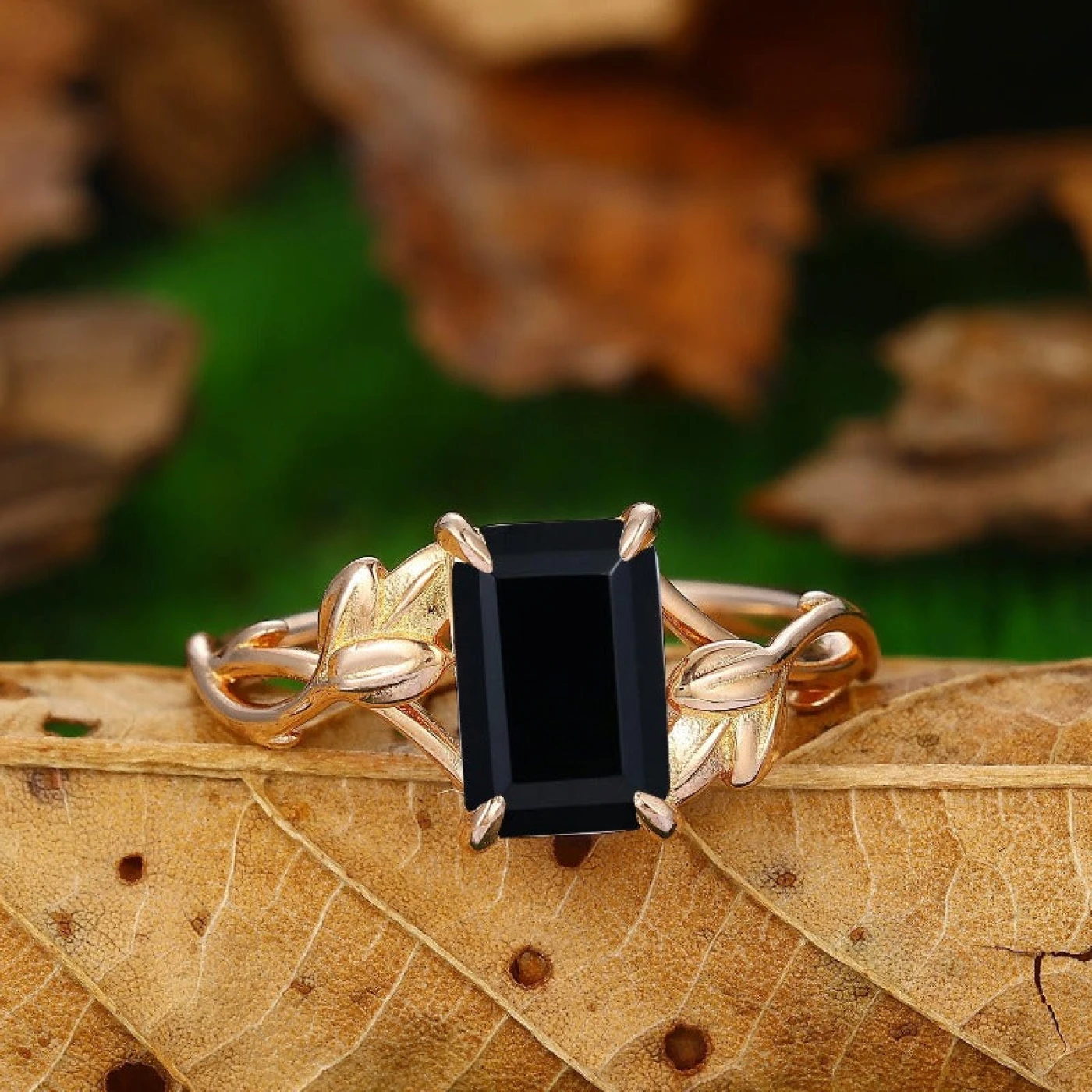 Twisted Leaf Vine Design 2.5 Carat Engagement Ring In 14k Rose Gold