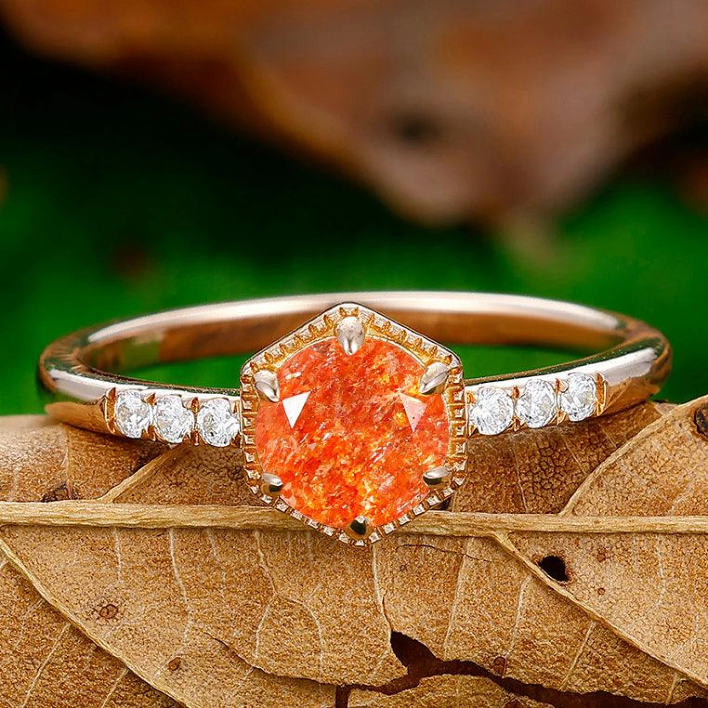 0.8CT Vintage Round Cut Natural Engagement Ring
