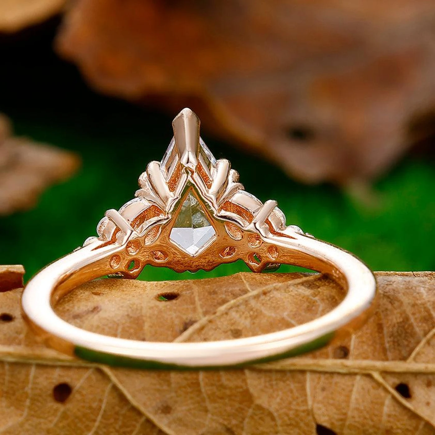 Unique 1.8CT Kite Cut Moissanite Engagement Ring For Wedding Gift - view 4