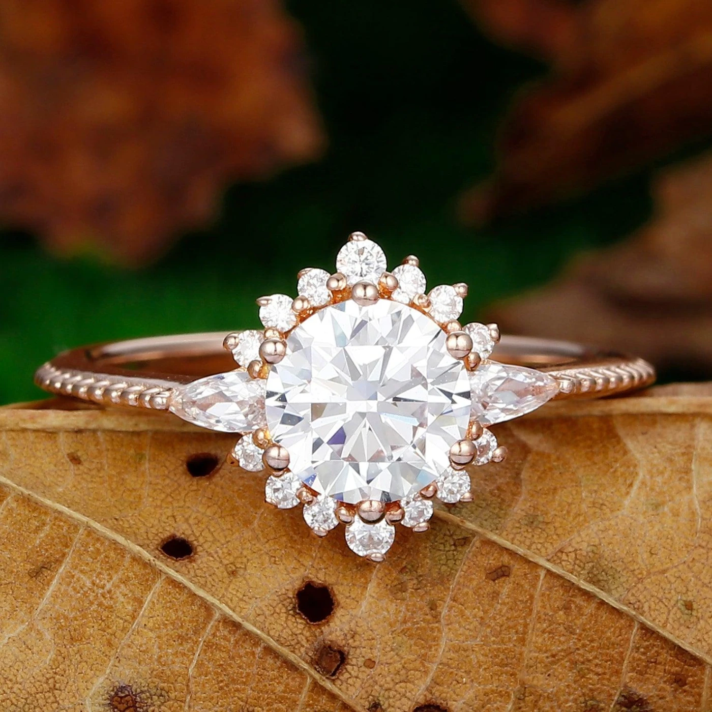 1.25 Carat Halo Round Cut Ring