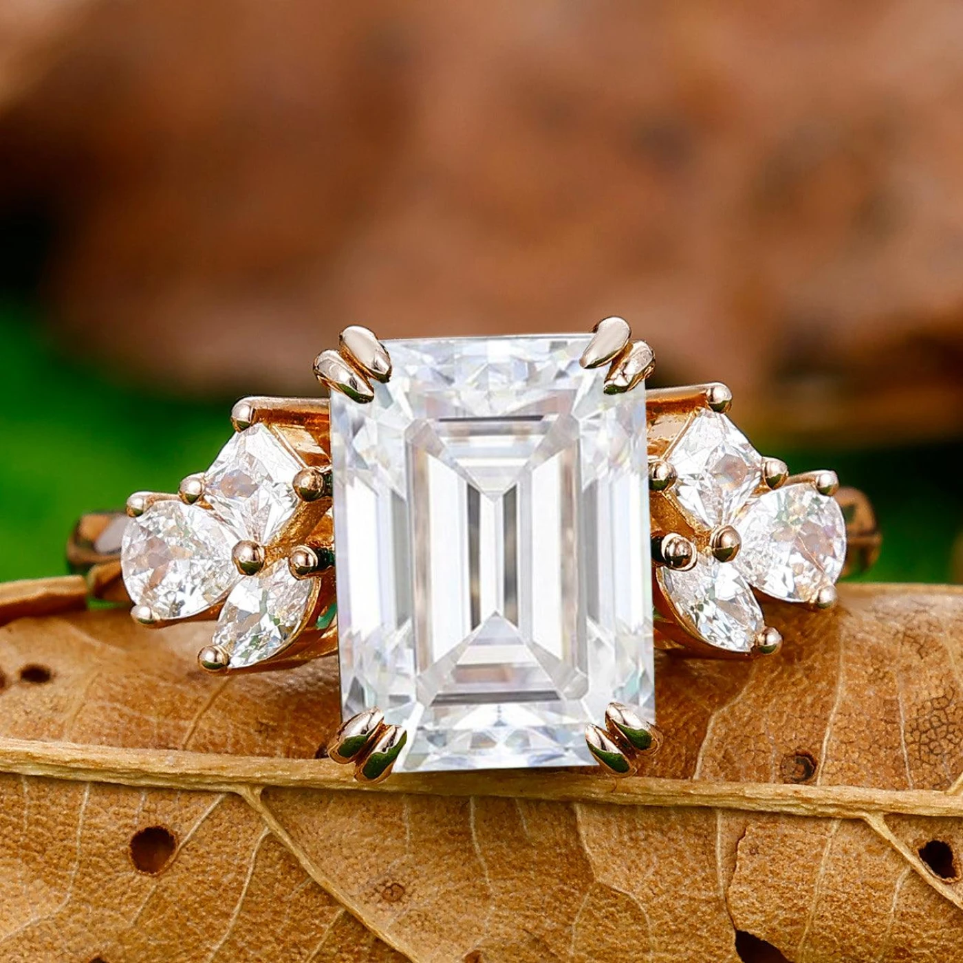 2.0CT Emerald Cut Lab Grown Diamond Ring Art Anniversary IGI Certified Diamond