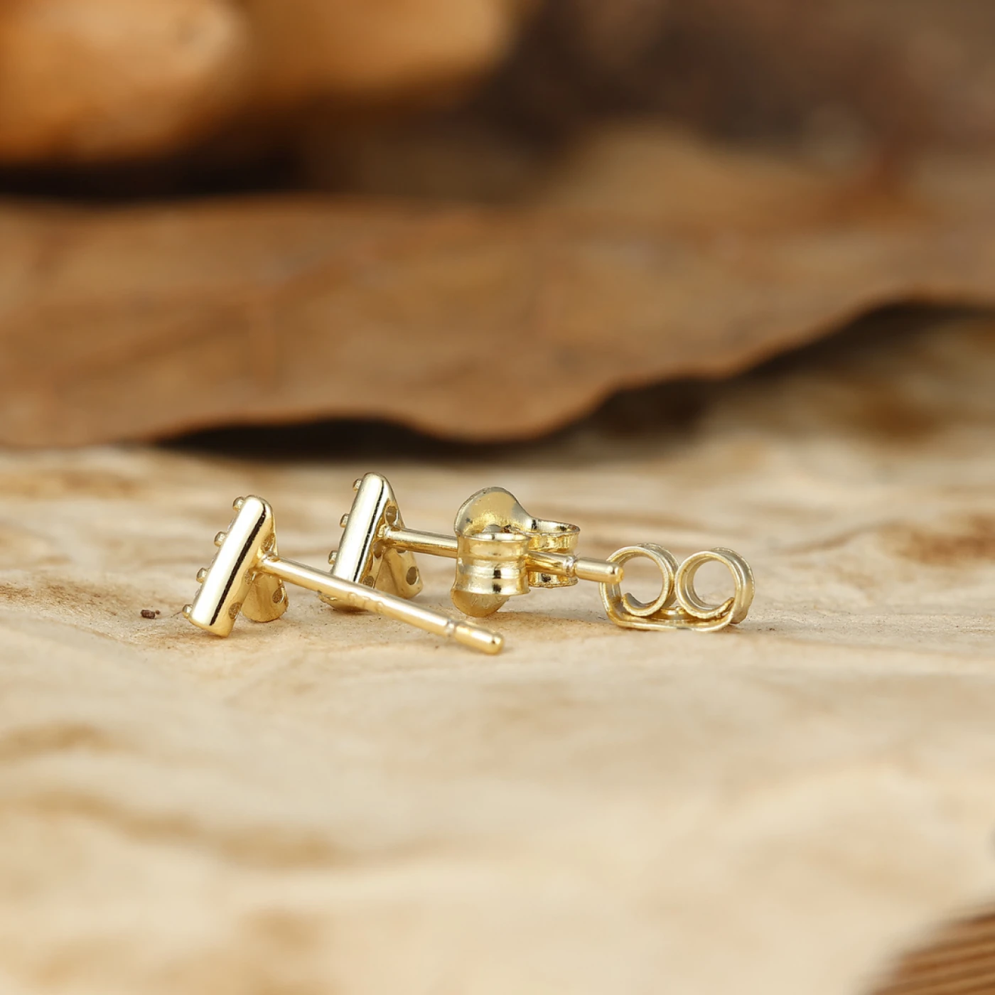 Unique V Shape Stud Earrings Round Moissanite Pavé Birthday Gifts for Her - view 4