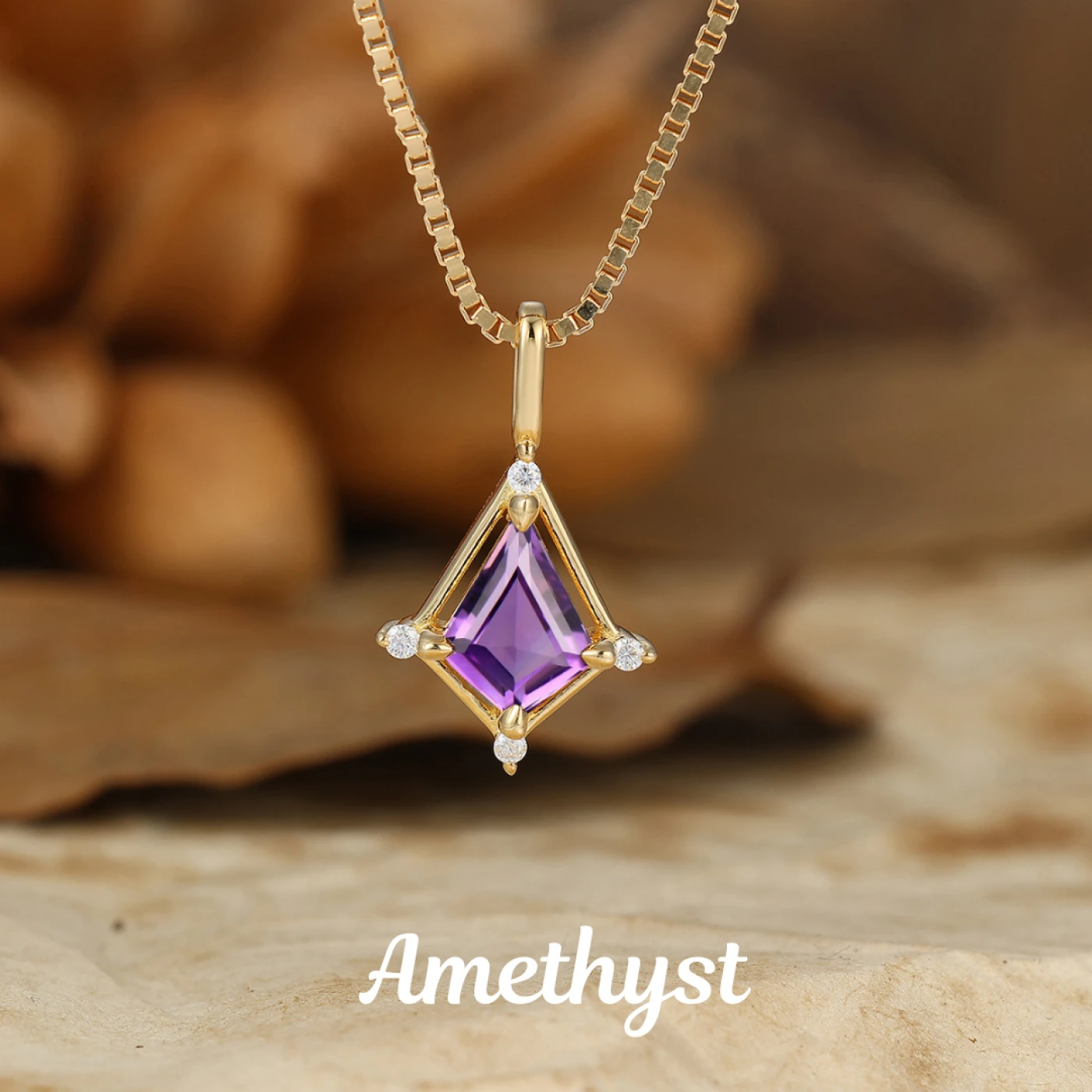 Kite Shape Necklace Pendant 14K Solid Gold Women Pendant Jewelry Gift