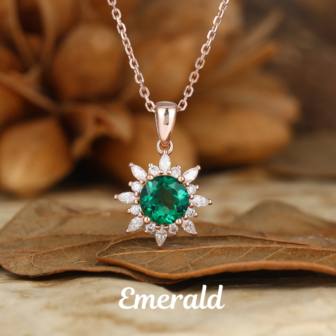 Floral Pendant Necklace Pave Set Moissanites Anniversary Bridal Pendant
