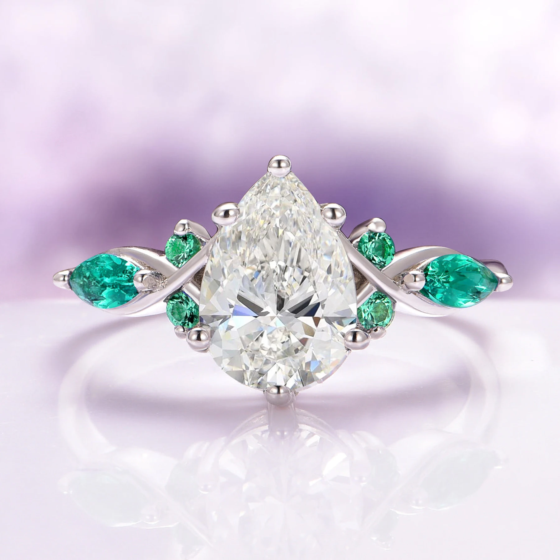 Feyra Lab-Grown Diamond and Engagement Ring in 14K White Gold (IGI Certified)