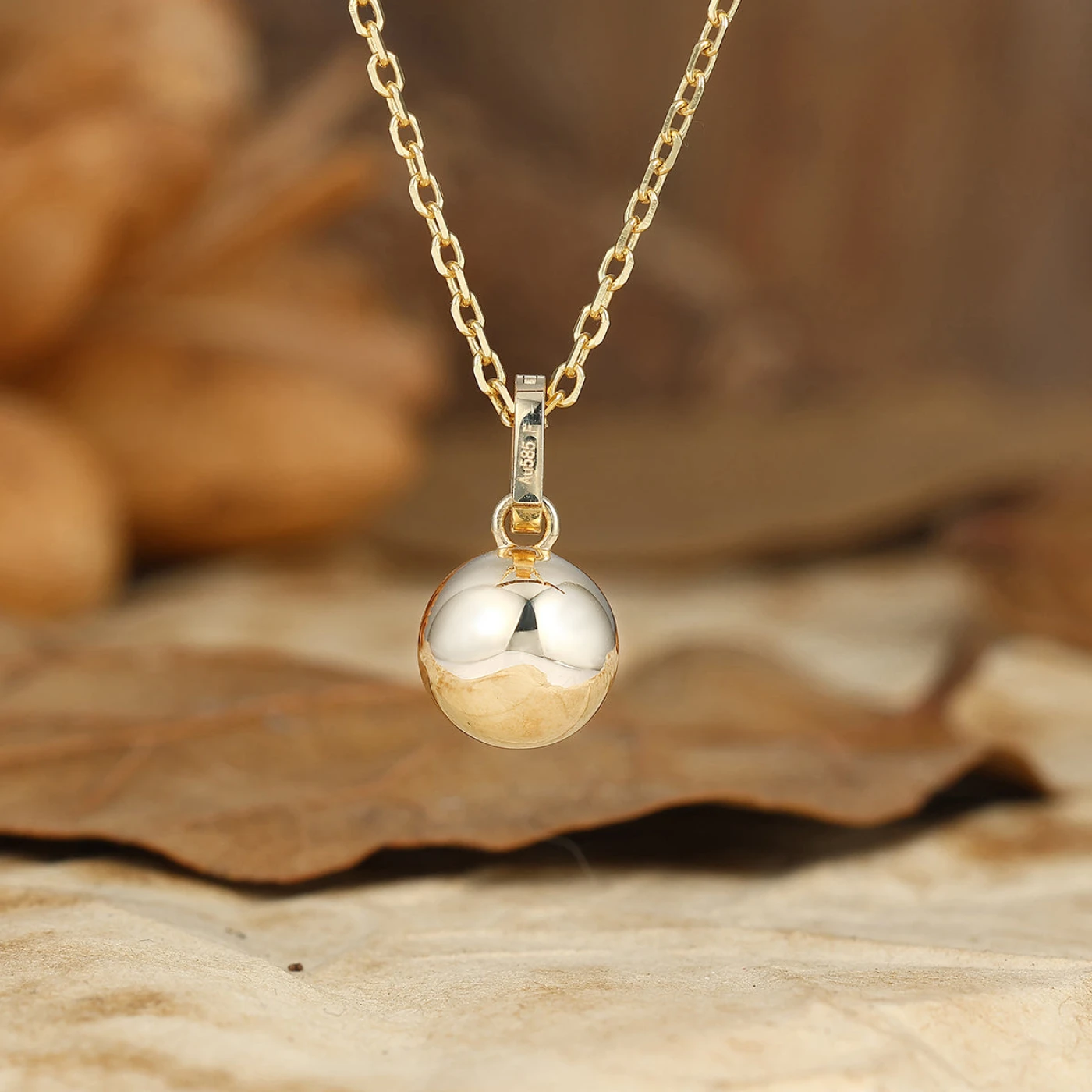 Art deco Moss Agate Inlay Orb Pendant Necklace Anniversary Gift For Women - view 4