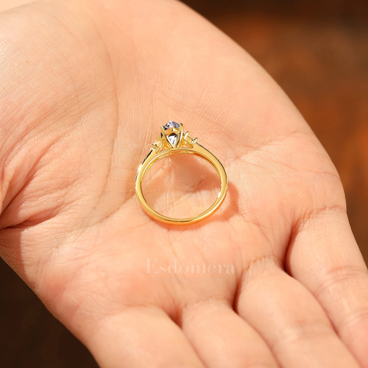 Vintage 14K Solid Gold 1CT Marquise Cut Lab Grown Diamond Ring Filigree Wedding Ring (IGI Certified) - view 3