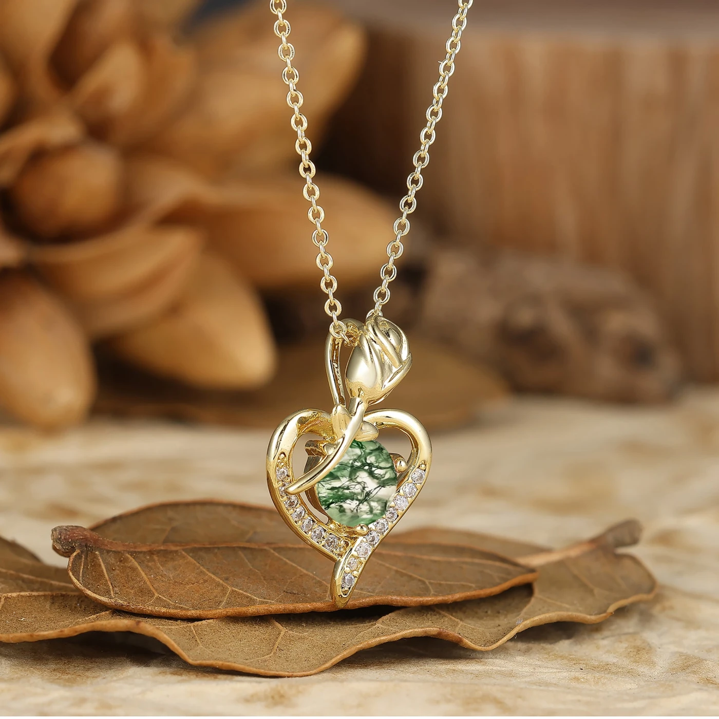 Herat Design Necklace Round Cut Aquamarine Rose Floral Women Pendant Necklace - view 6