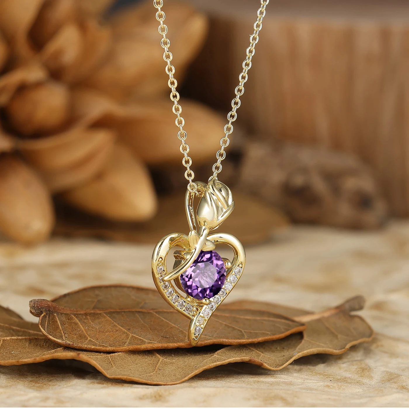 Herat Design Necklace Round Cut Aquamarine Rose Floral Women Pendant Necklace - view 11