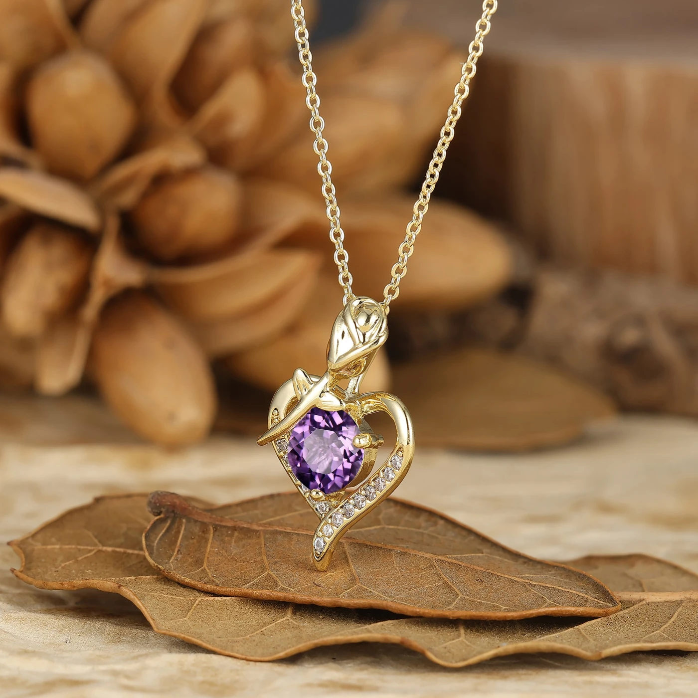 Herat Design Necklace Round Cut Aquamarine Rose Floral Women Pendant Necklace - view 12