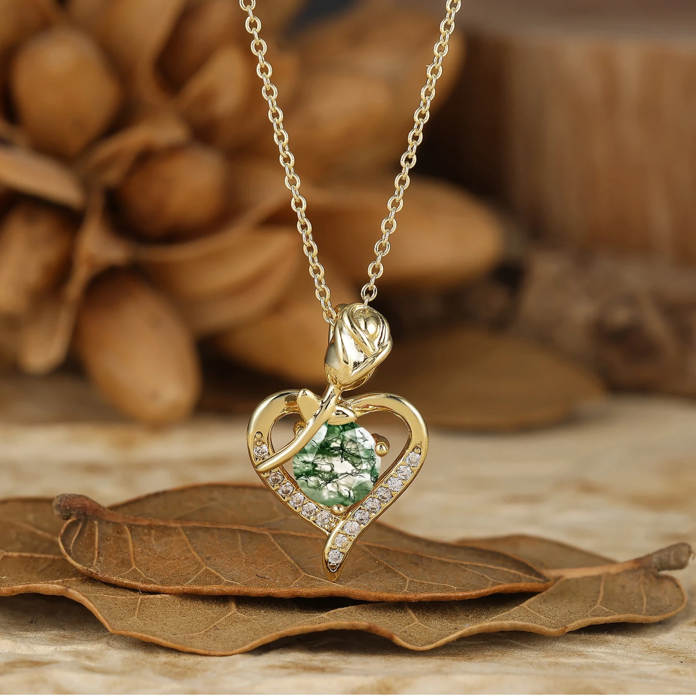 Herat Design Necklace Round Cut Aquamarine Rose Floral Women Pendant Necklace - view 5