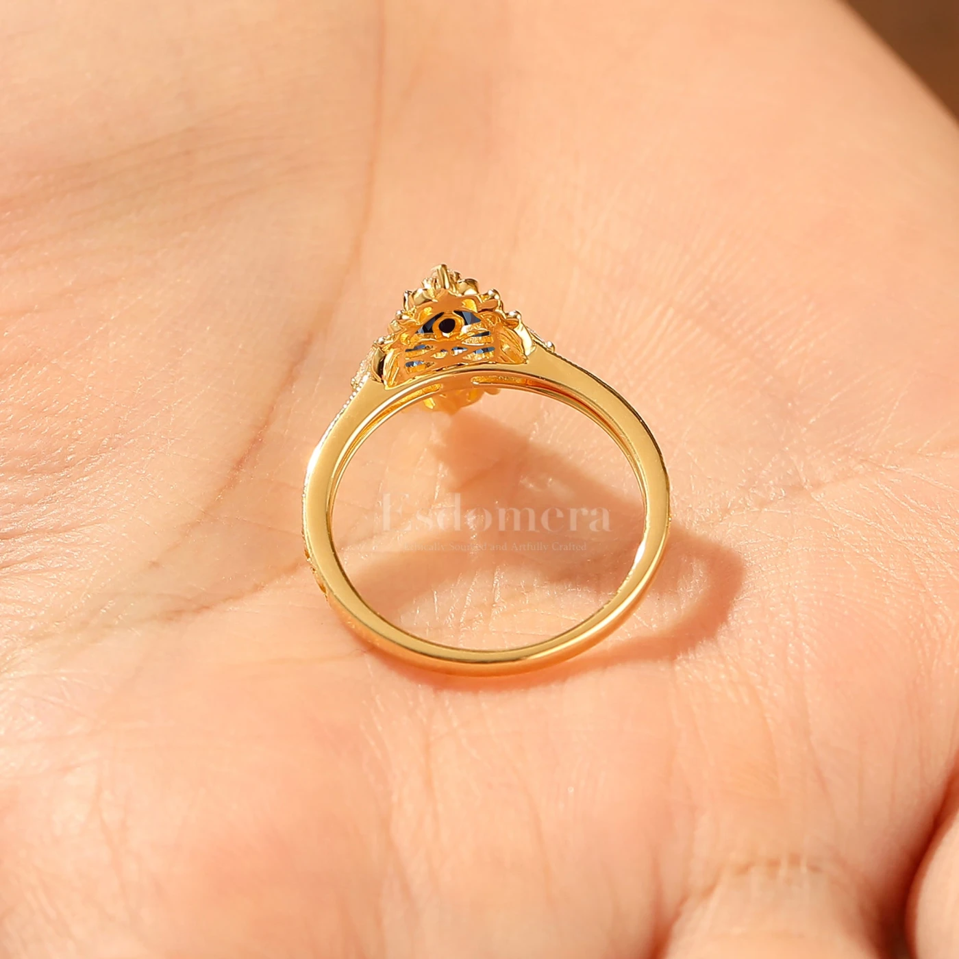 Vintage Vine Design Marquise Cut Alexandrite Bridal Anniversary Promise Ring