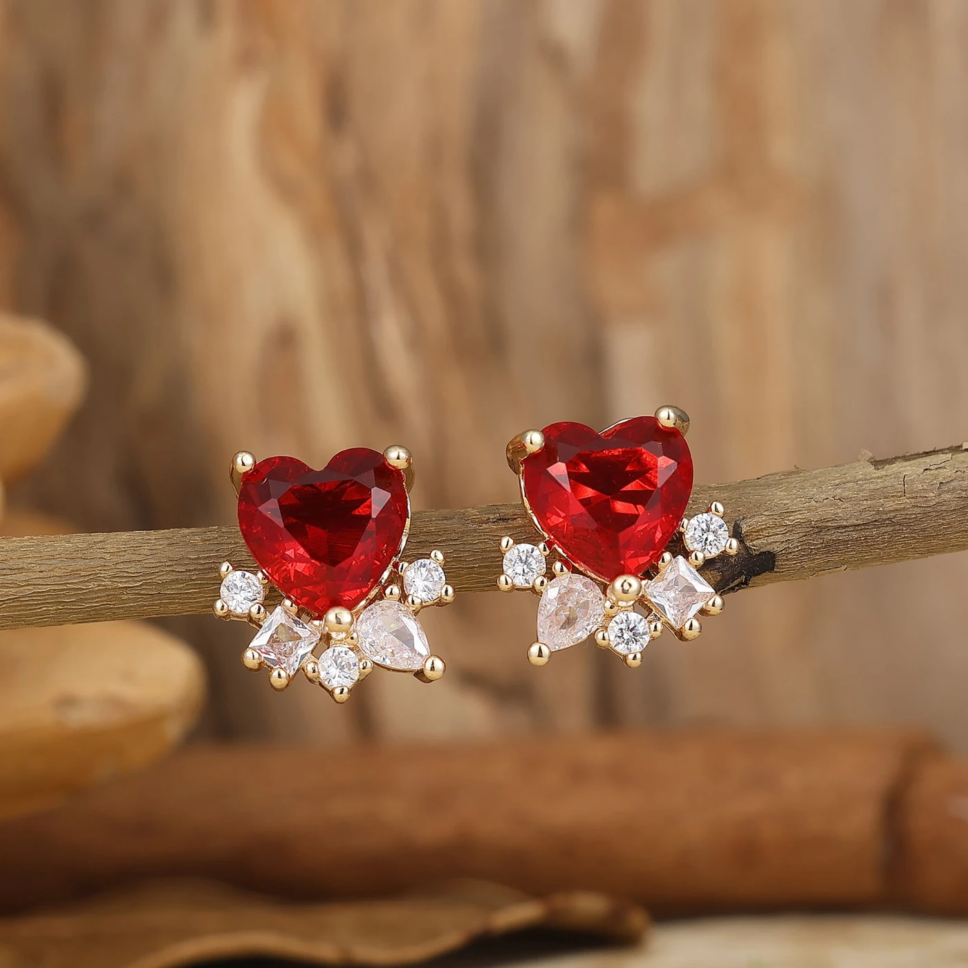 Delicate Heart Cut Stud Earrings 925 Sterling Silver Earrings For Women