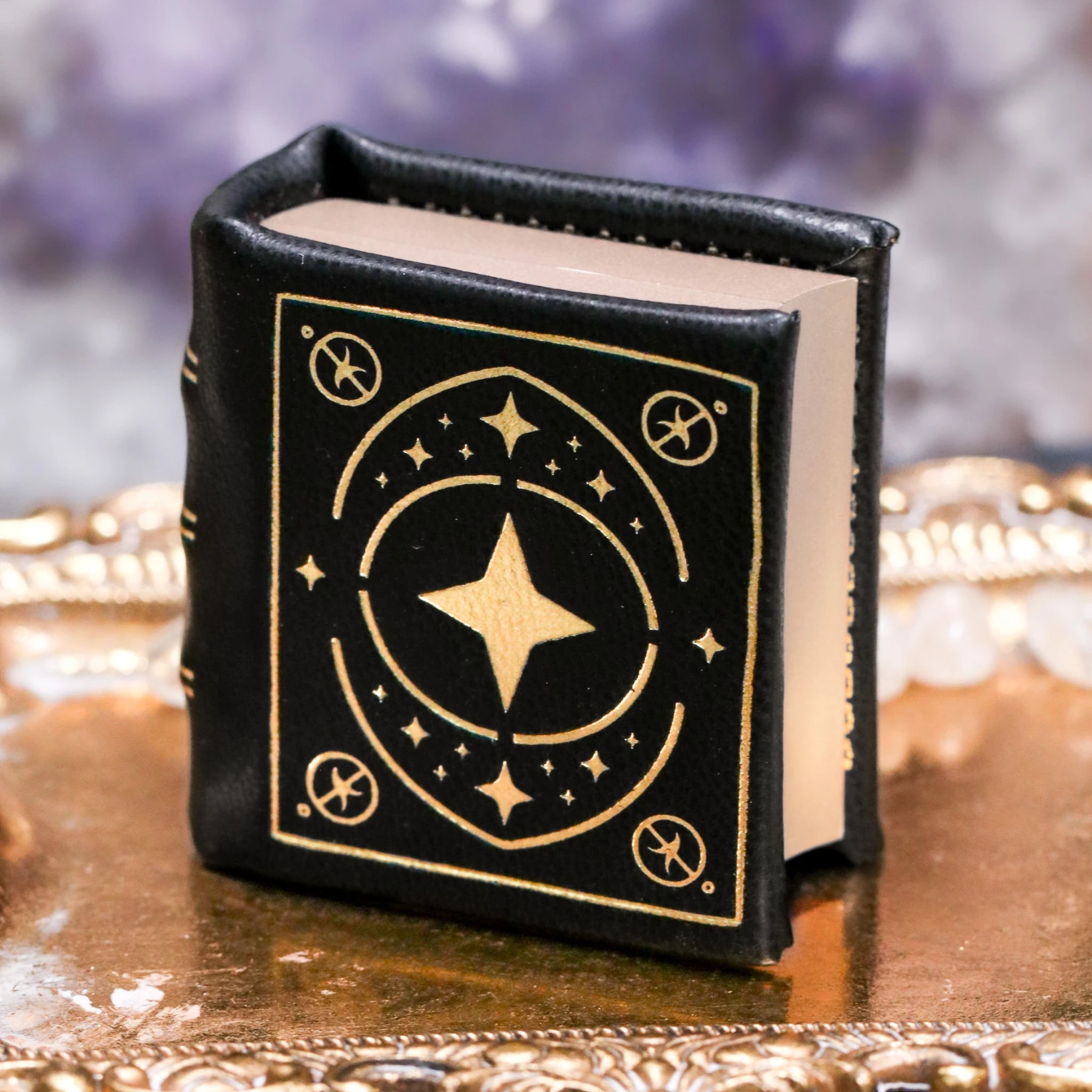 Night Court Handmade Leather Book Ring Box – Black & Gold Edition (Small) - view 1