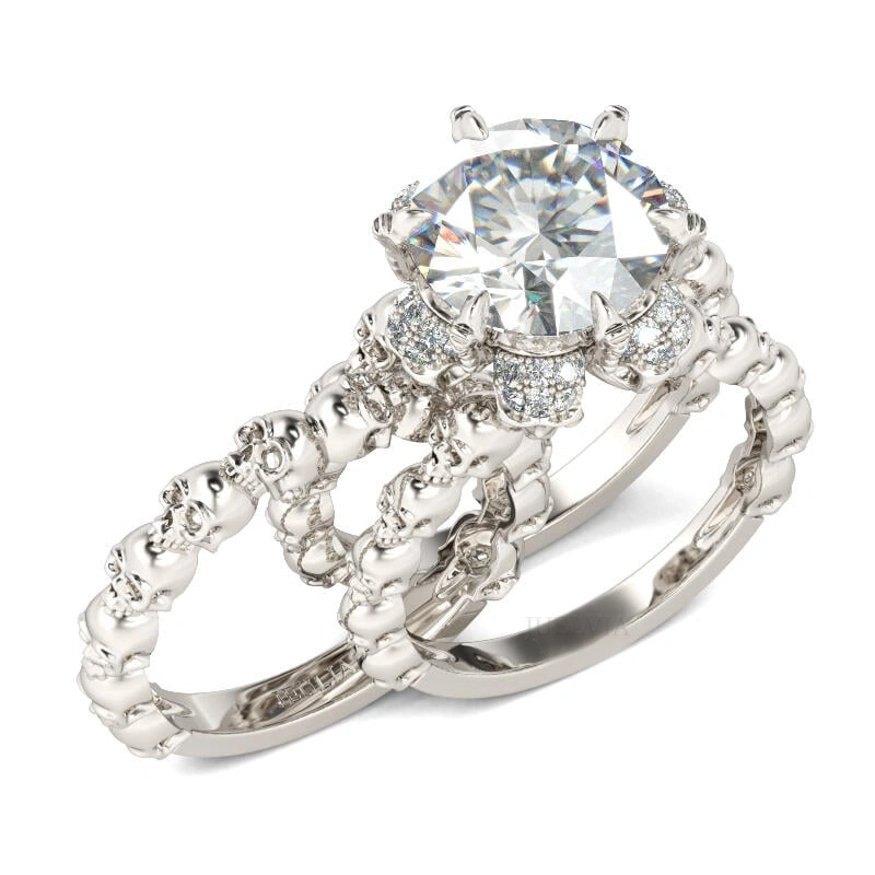 Interchangeable Round Cut Sterling Silver